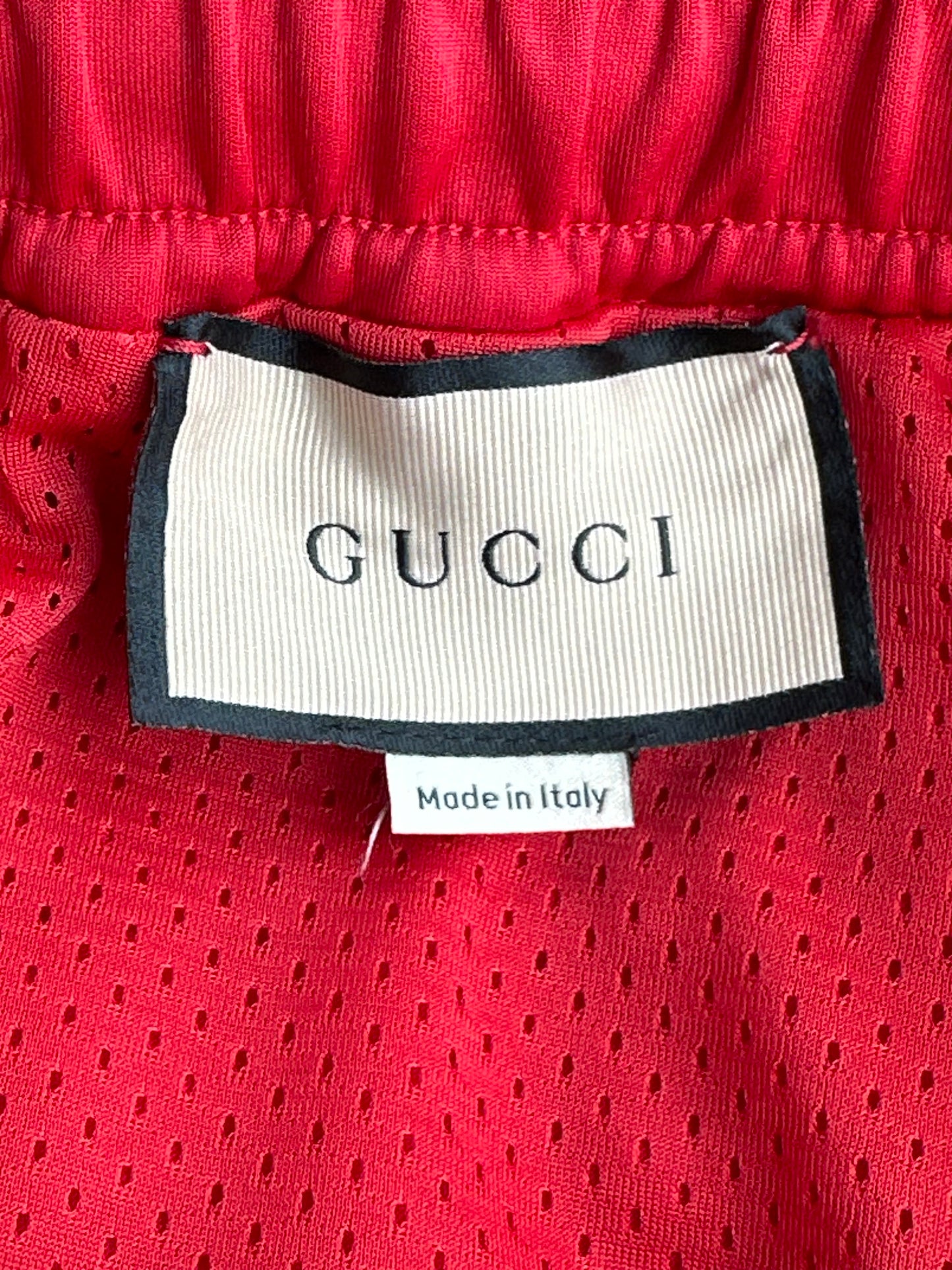 Gucci Red & White Striped Logo Trackpants