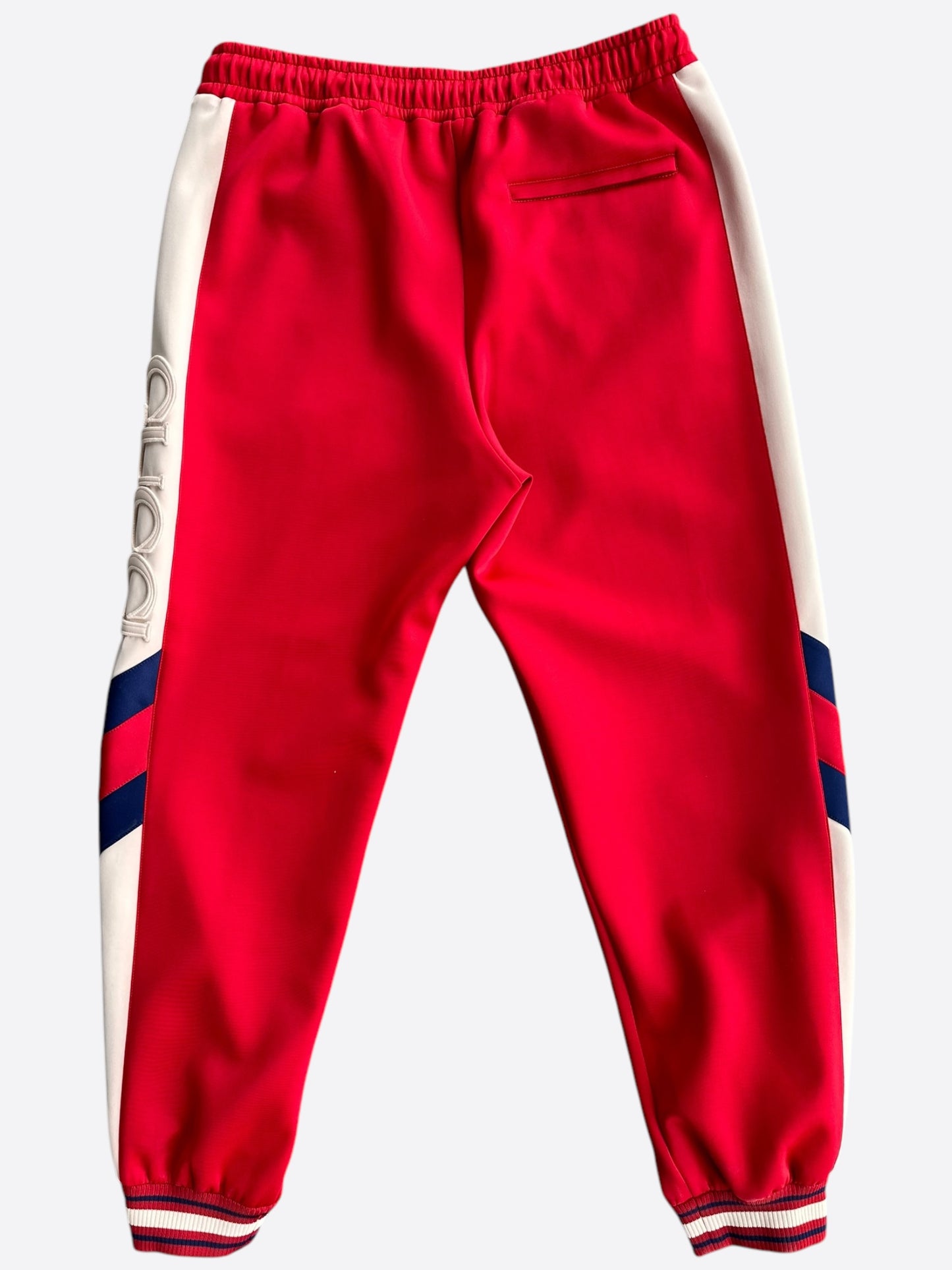 Gucci Red & White Striped Logo Trackpants