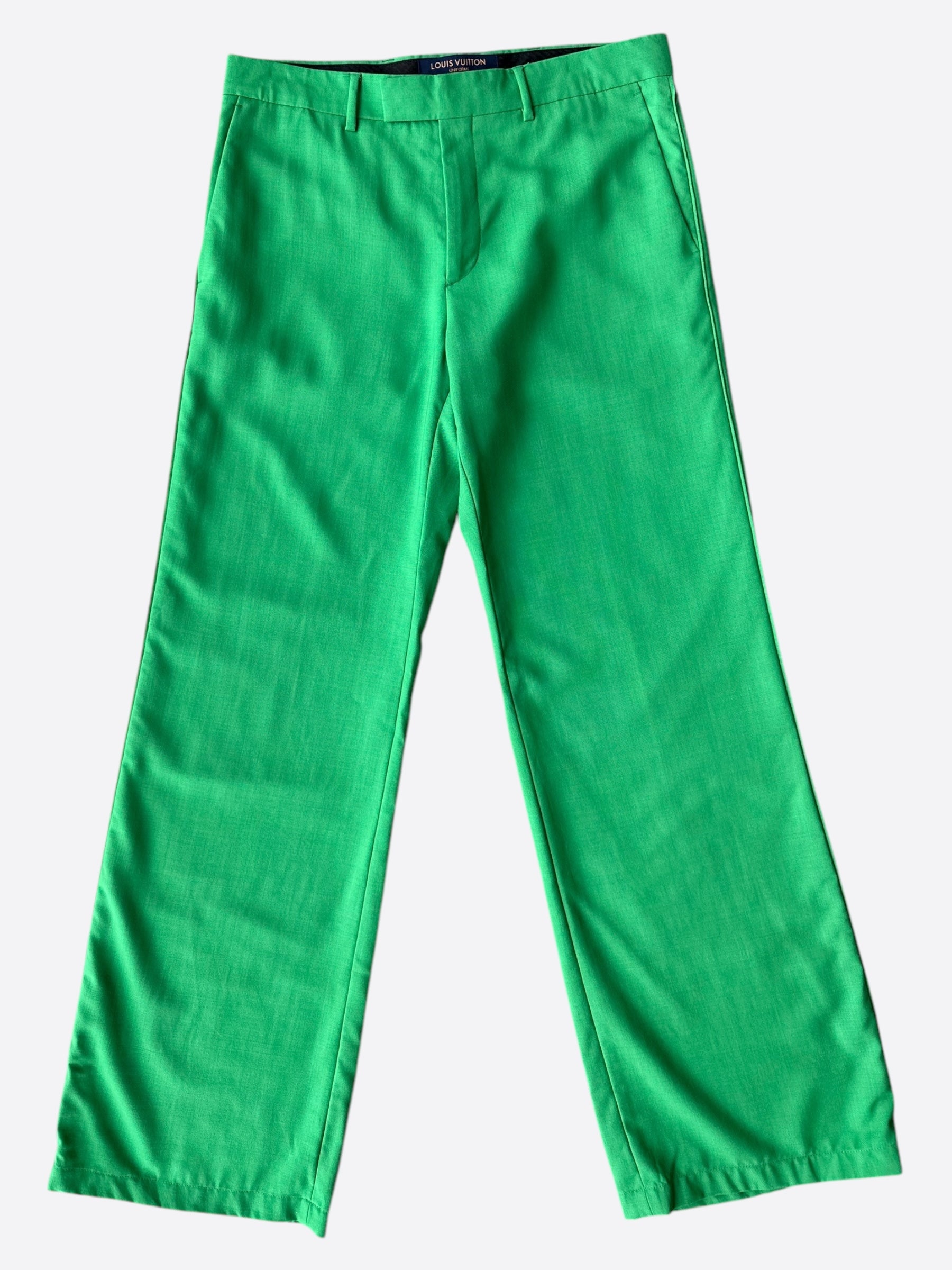 Louis Vuitton Green Wool Dress Pants Savonches Louis Vuitton Green Wool Dress Pants Savonches
