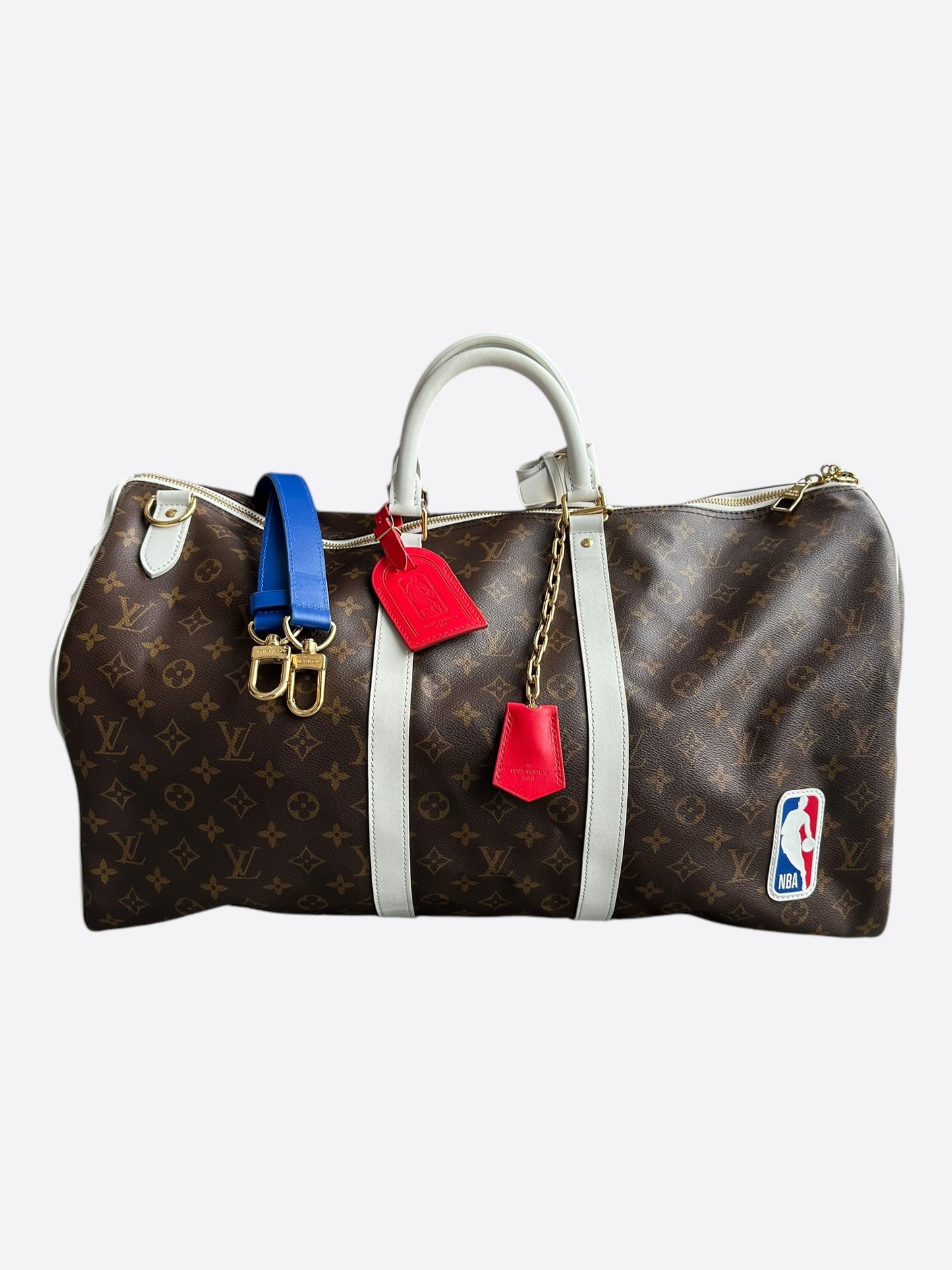 Louis Vuitton NBA Brown & White Monogram Keepall 50