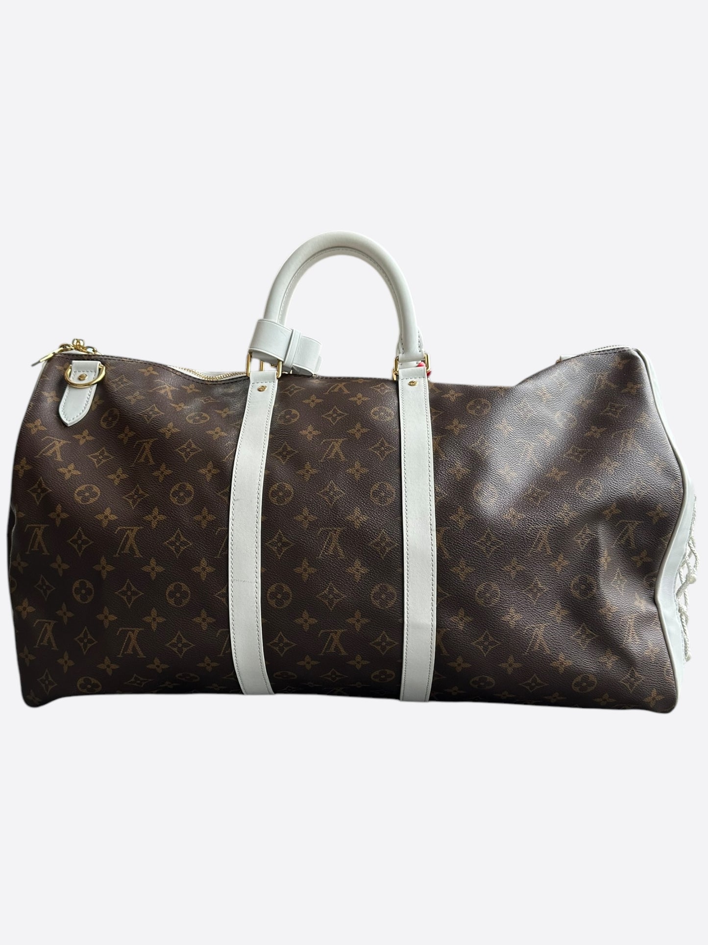 Louis Vuitton NBA Brown & White Monogram Keepall 50
