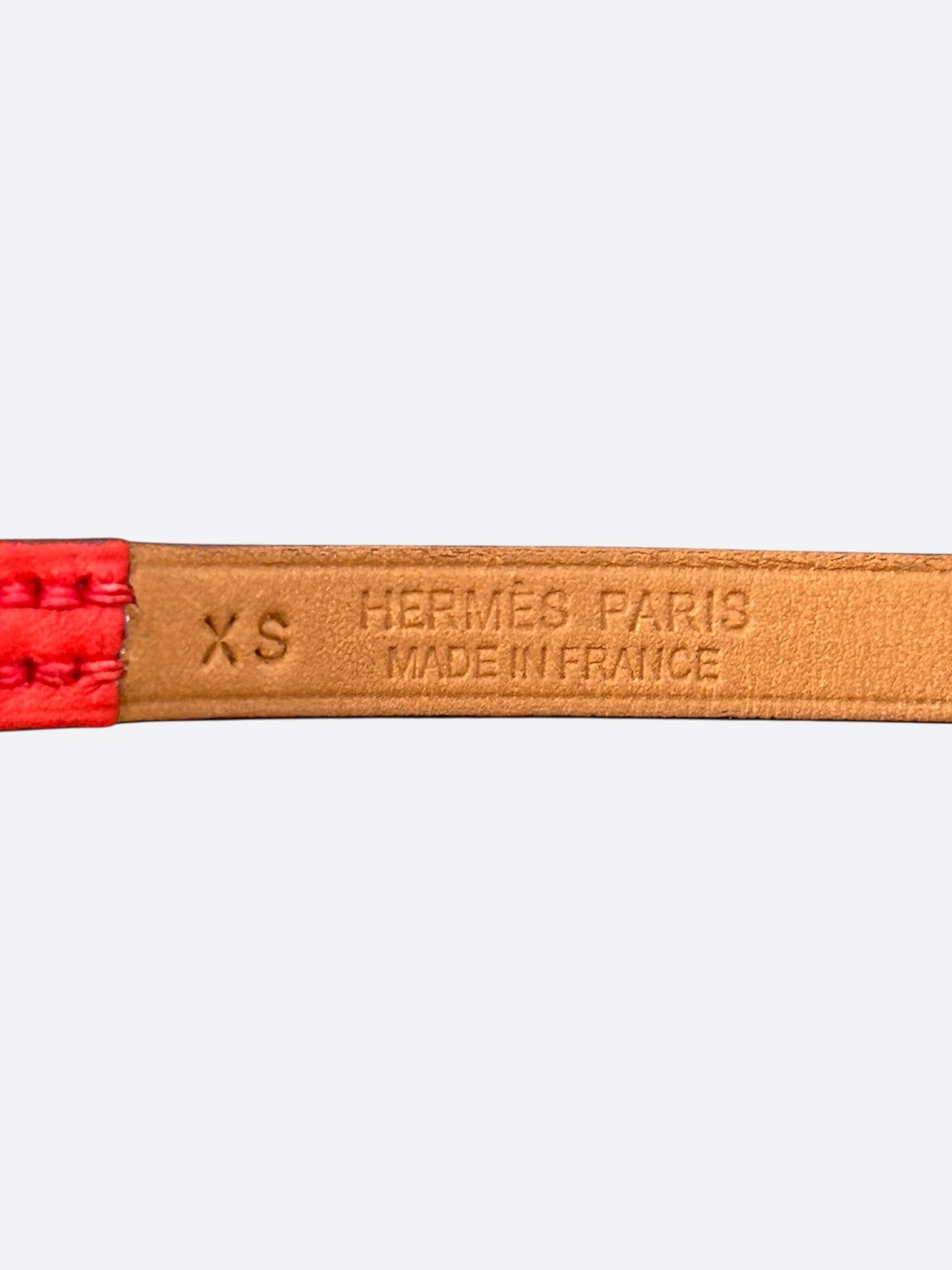 Hermes Red Swift & Palladium Hardware Mini Kelly Bracelet