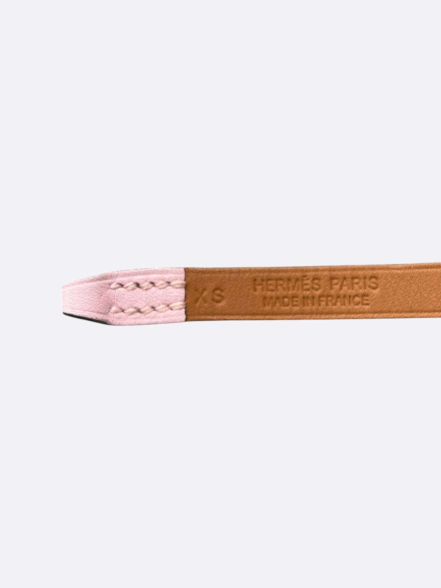 Hermes Pink Swift & Palladium Hardware Mini Rivale Bracelet