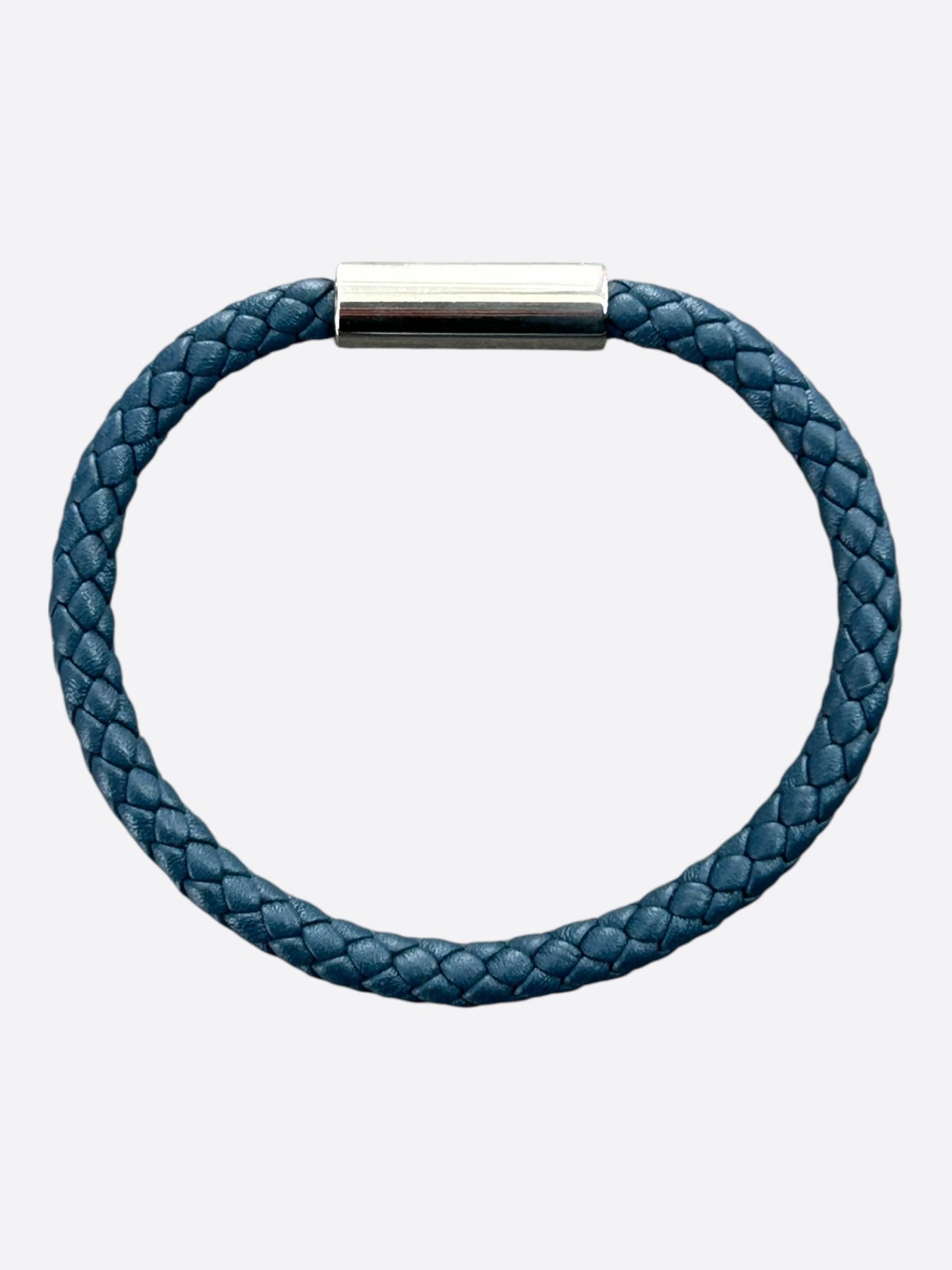 Hermes Blue Swift & Palladium Hardware Goliath Bracelet