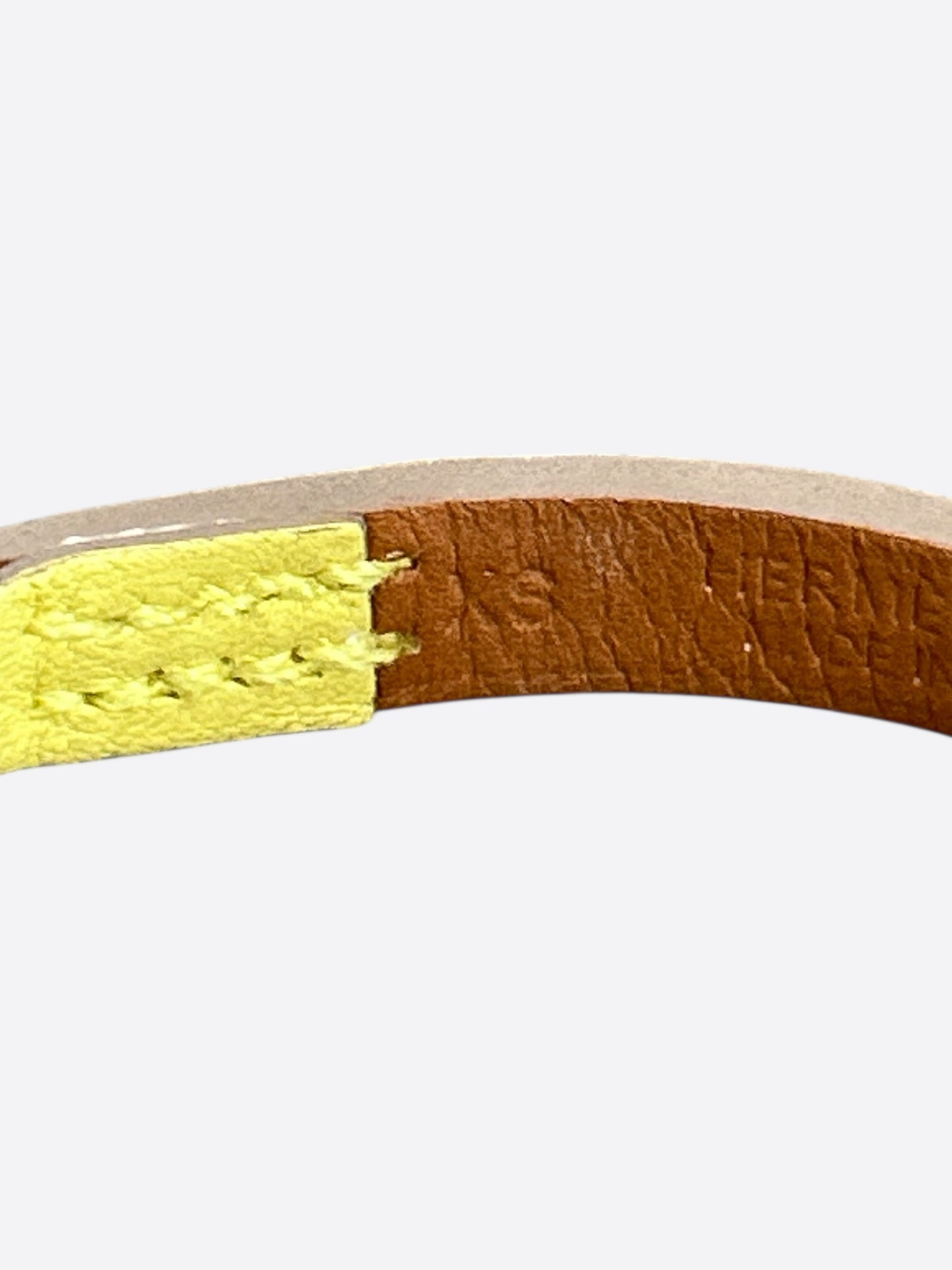 Hermes Yellow Swift & Palladium Hardware Mini Rivale Bracelet