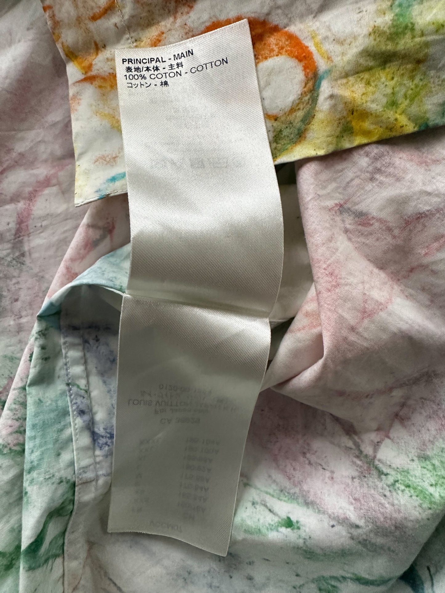 Louis Vuitton White Multicolor Pastel Monogram Button Up Shirt