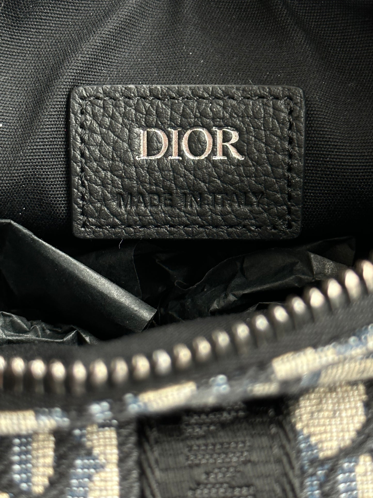 Dior Beige & Black Oblique Mini Dior 8 Messenger Bag