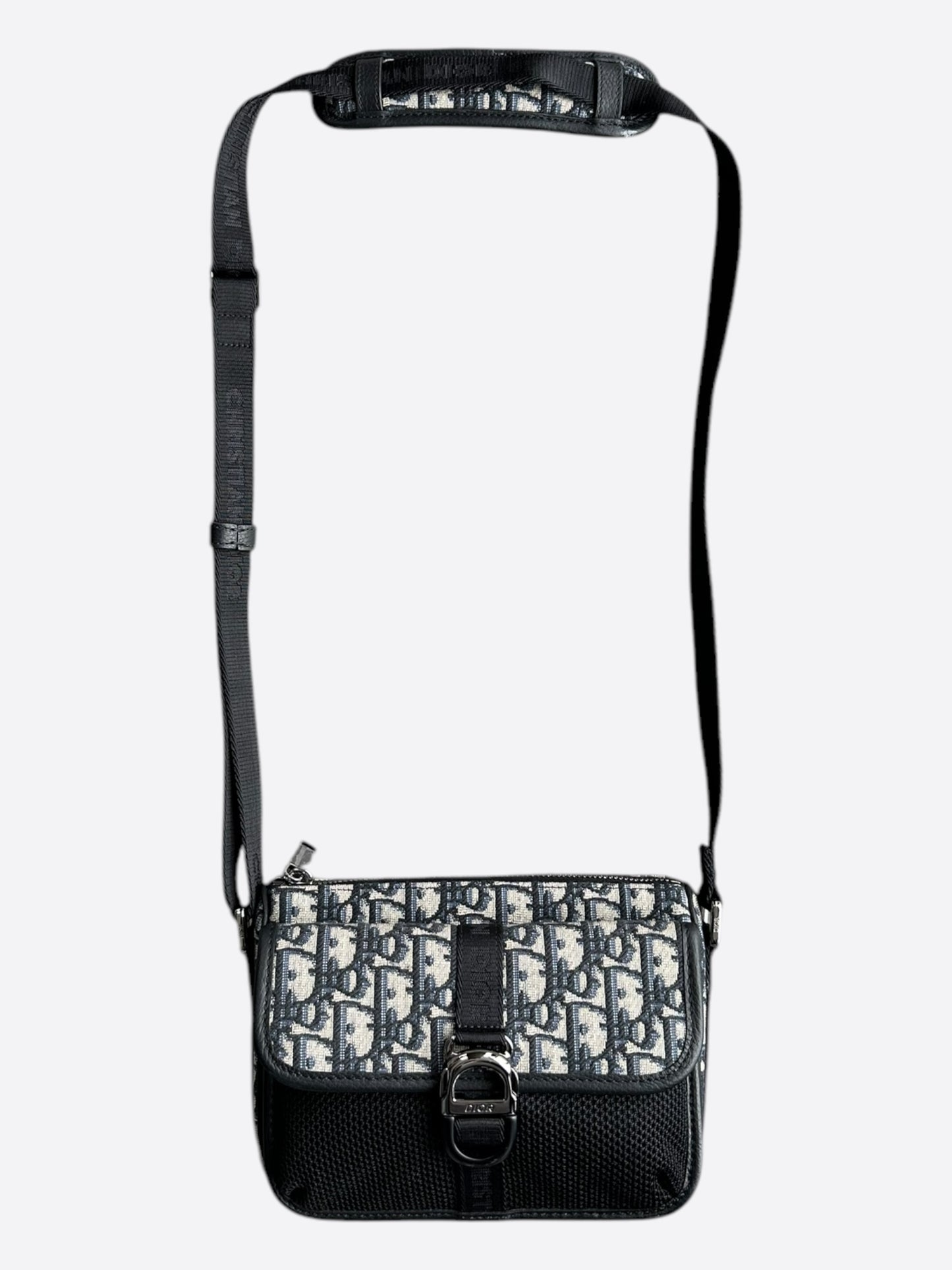 Dior Beige & Black Oblique Mini Dior 8 Messenger Bag