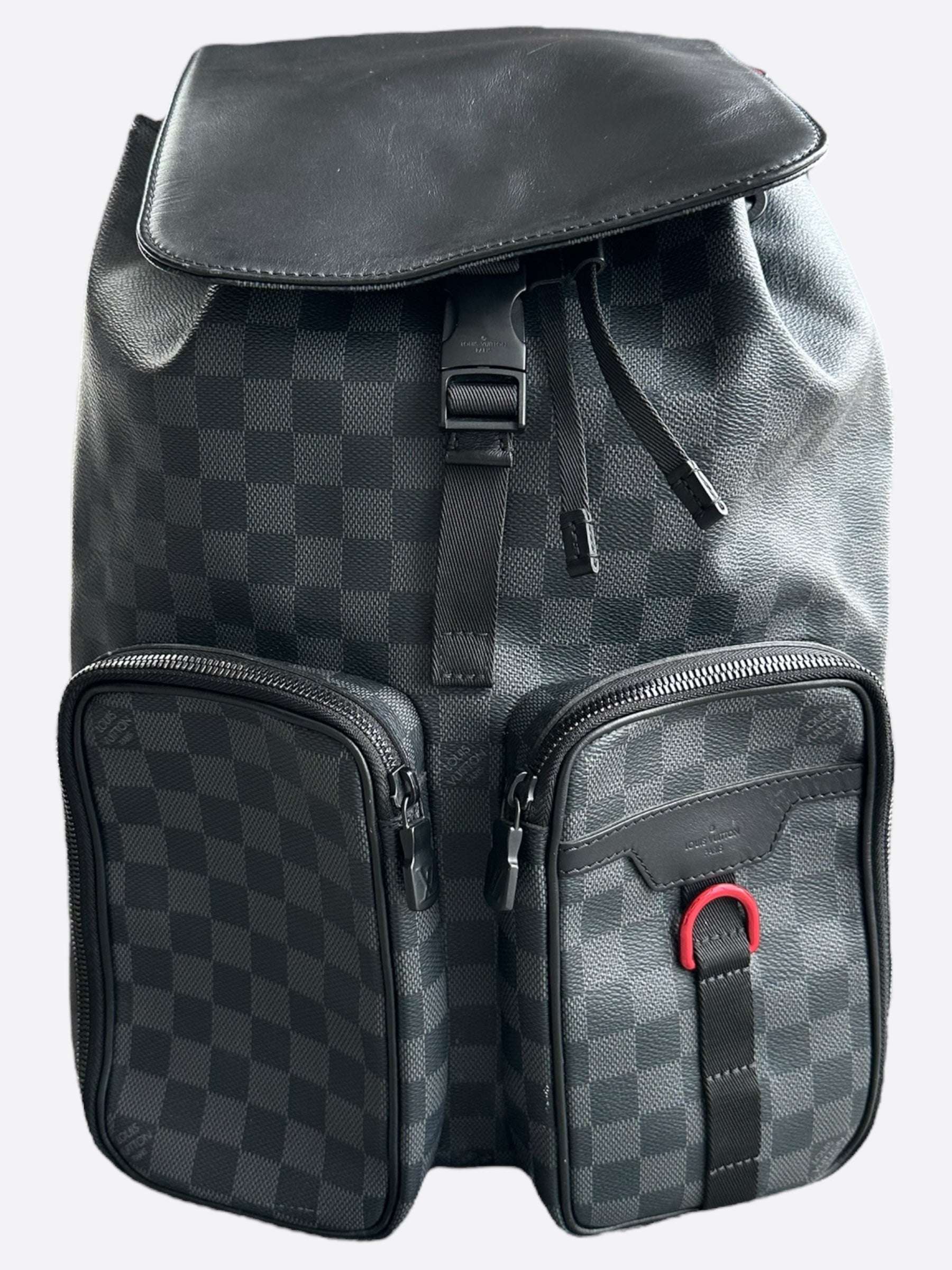grey black louis vuitton checker backpack Louis Vuitton Damier Graphite Utility Backpack – Savonches
