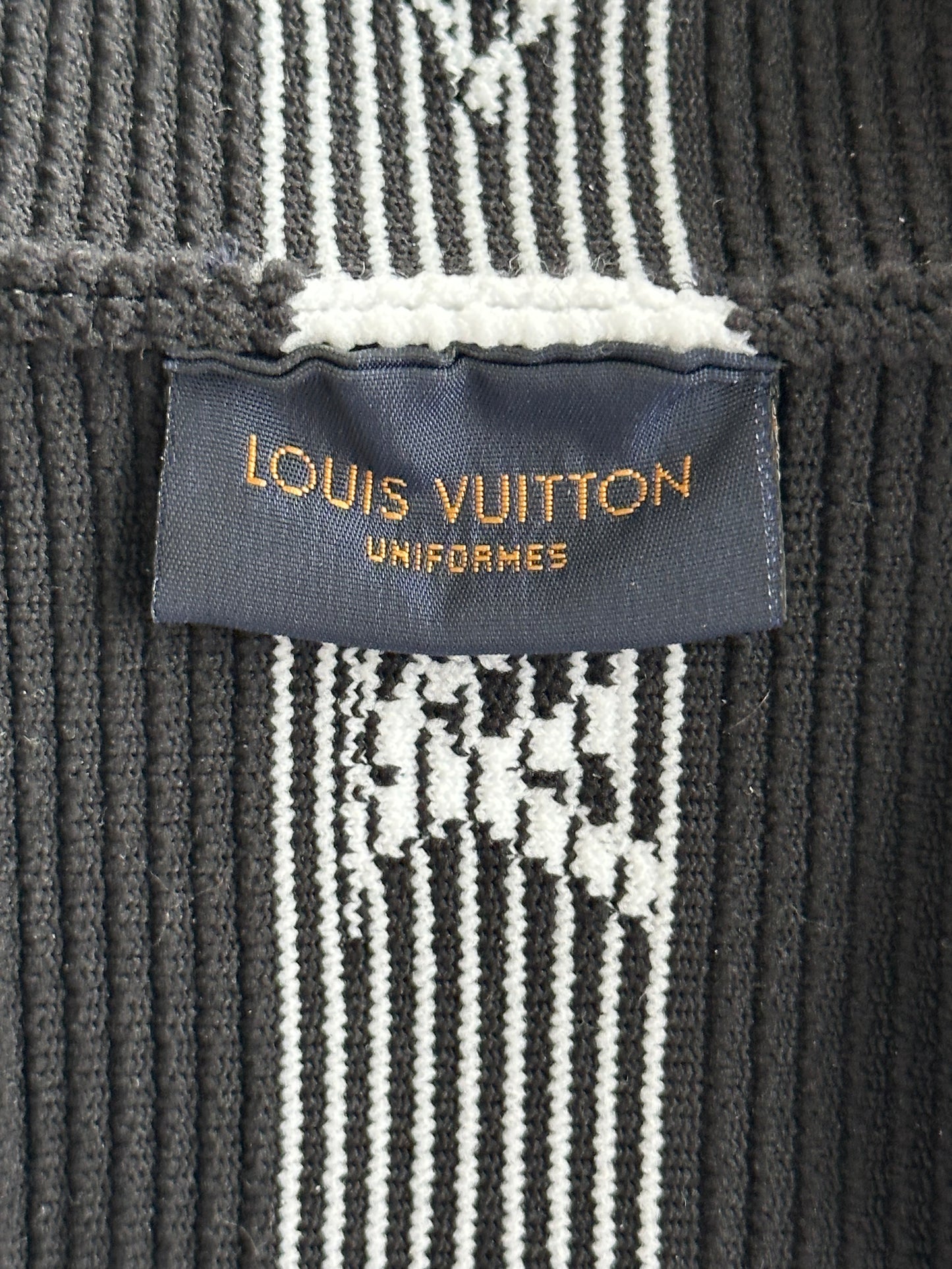 Louis Vuitton Black & White Striped Headband