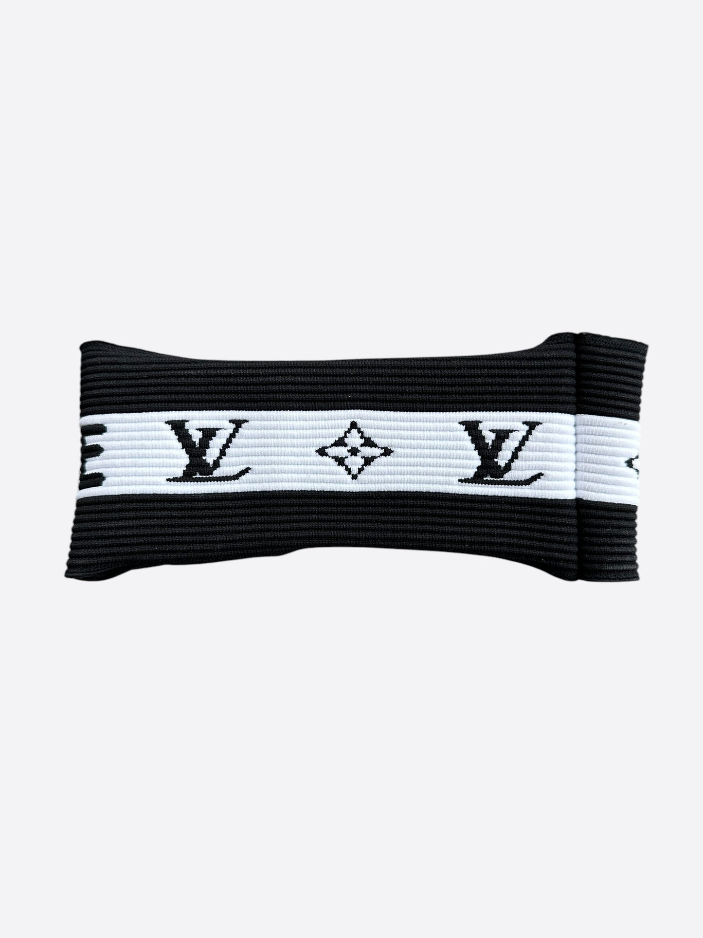 Louis Vuitton Black & White Striped Headband