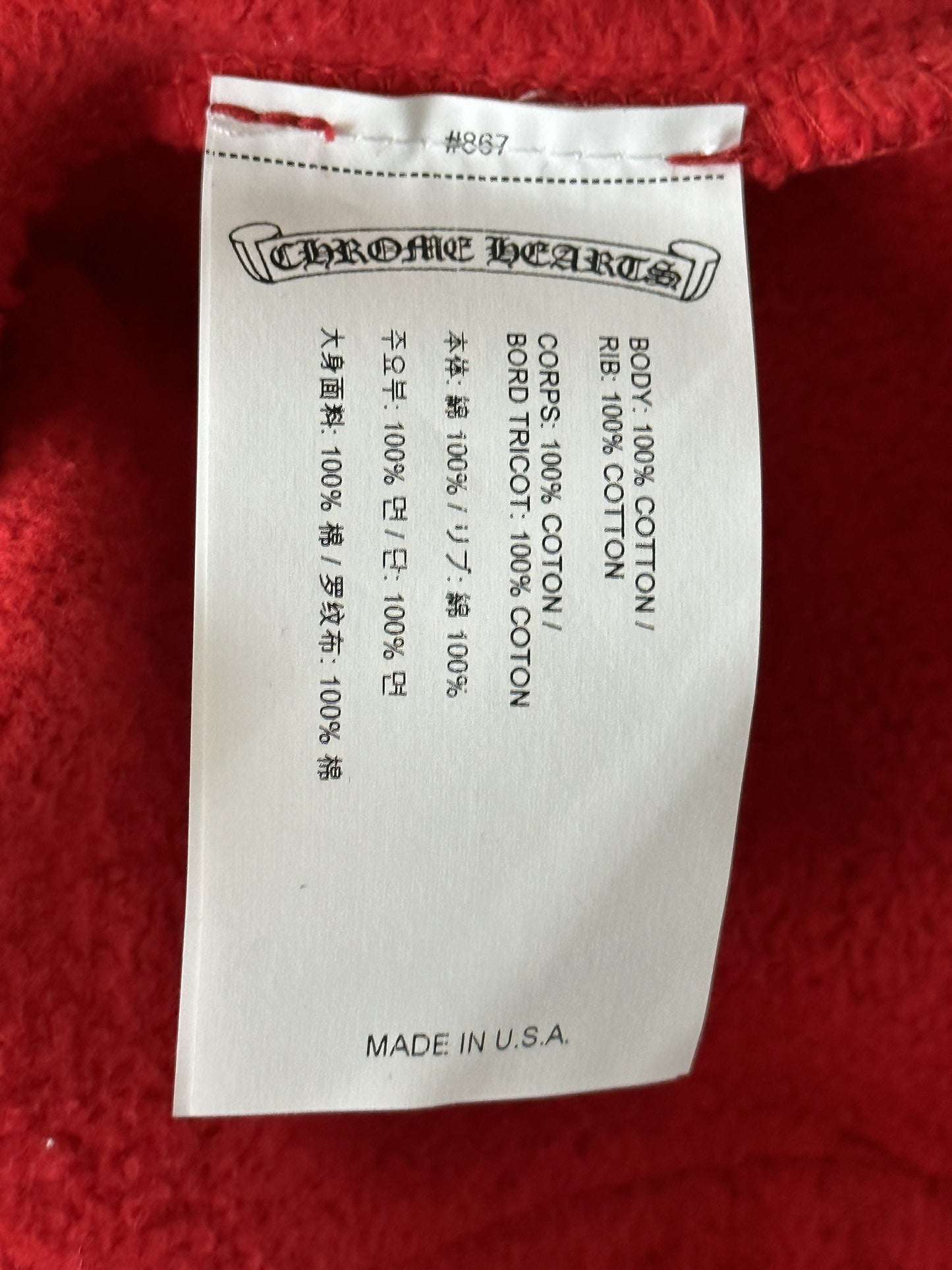 Chrome Hearts Red & White Triple Cross Embroidered Shorts