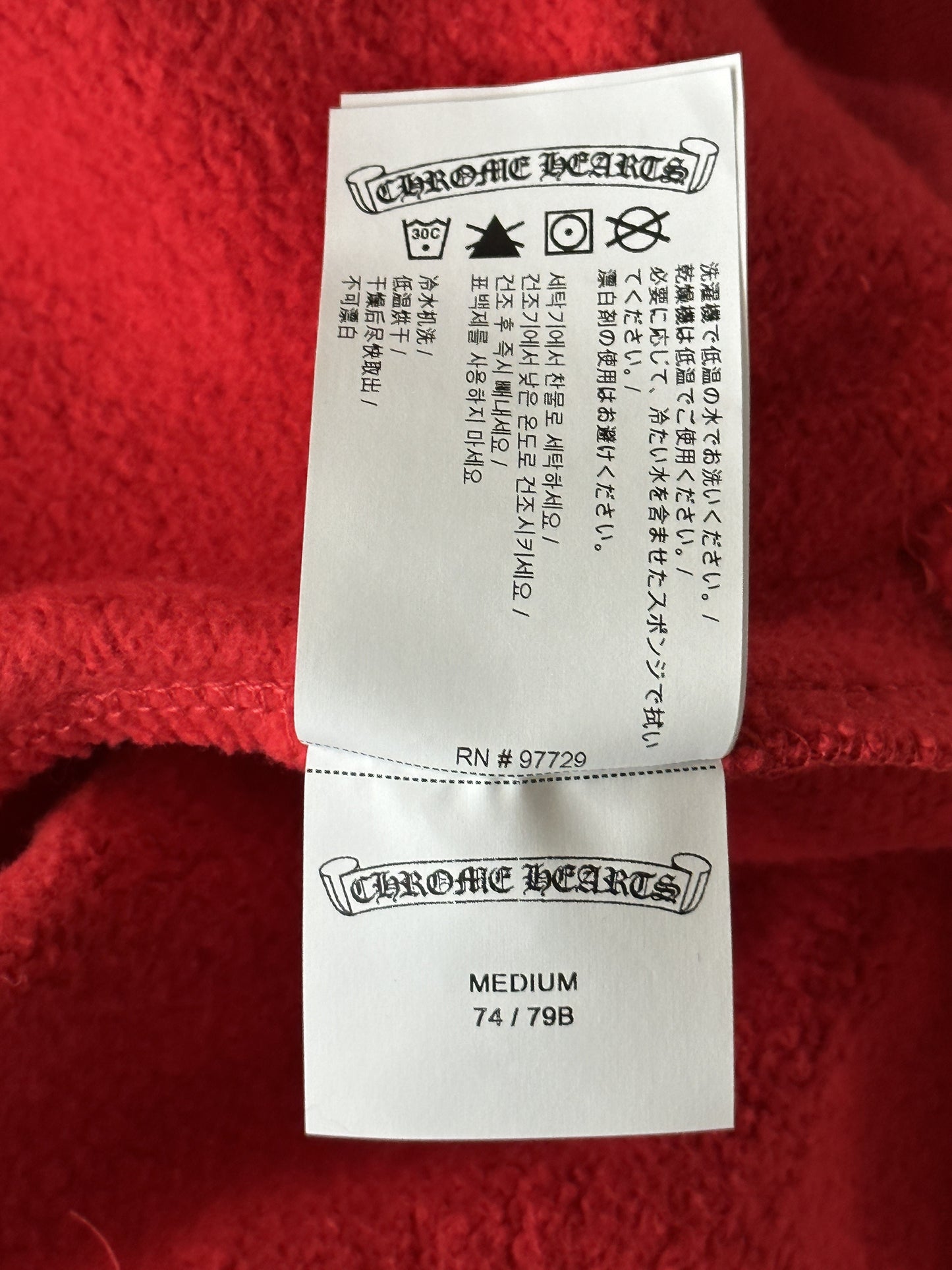 Chrome Hearts Red & White Triple Cross Embroidered Shorts