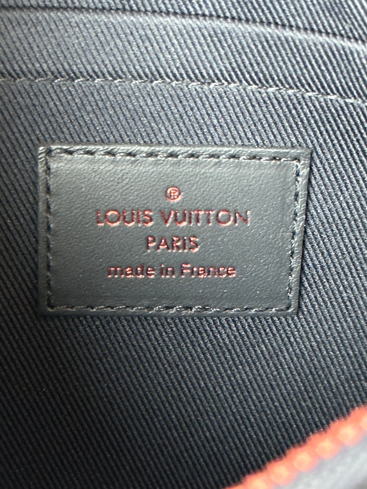 Louis Vuitton Navy & White Monogram Upside Down Logo Pouch