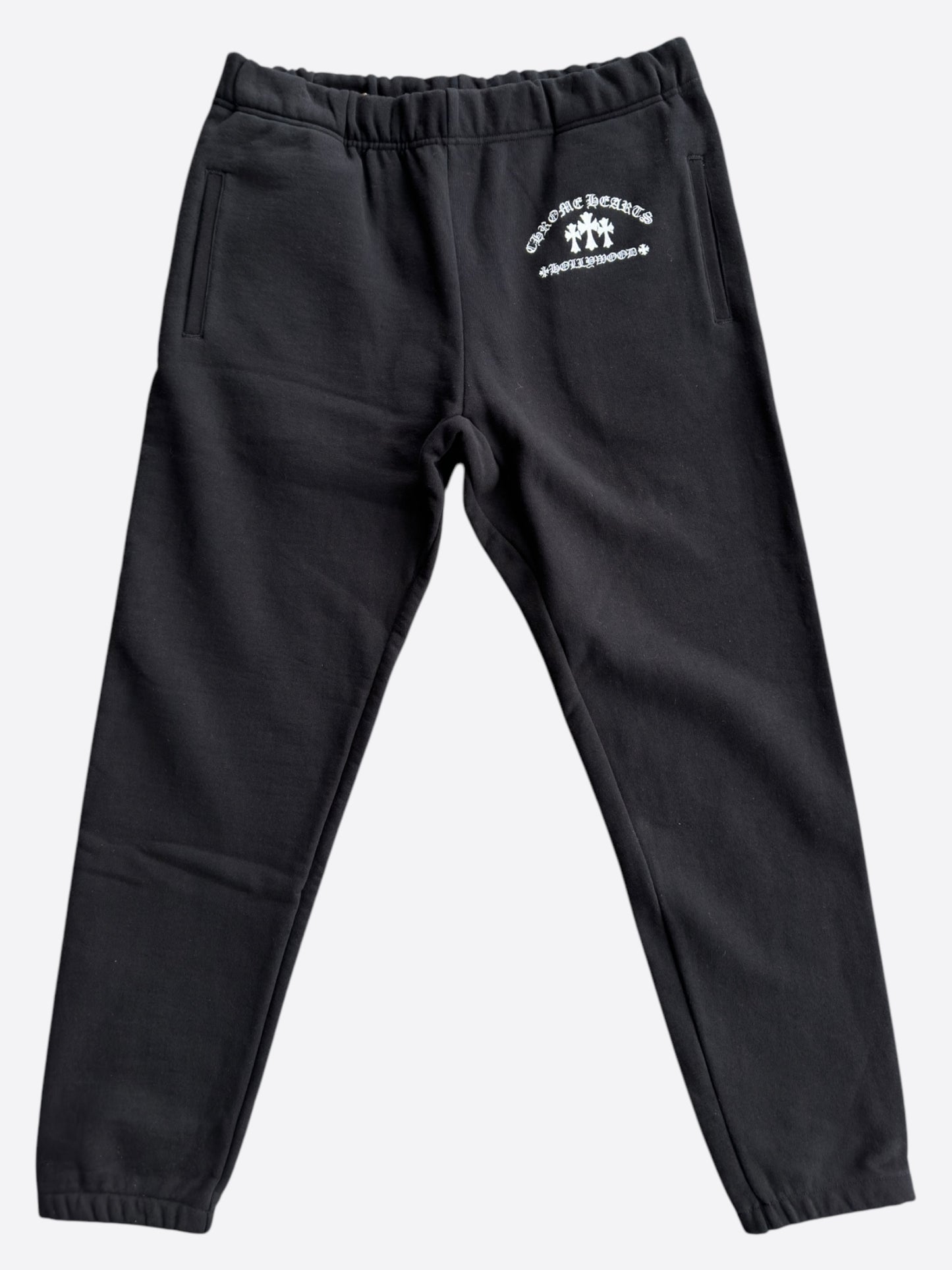 Chrome Hearts Black & White Triple Cross Embroidered Sweatpants