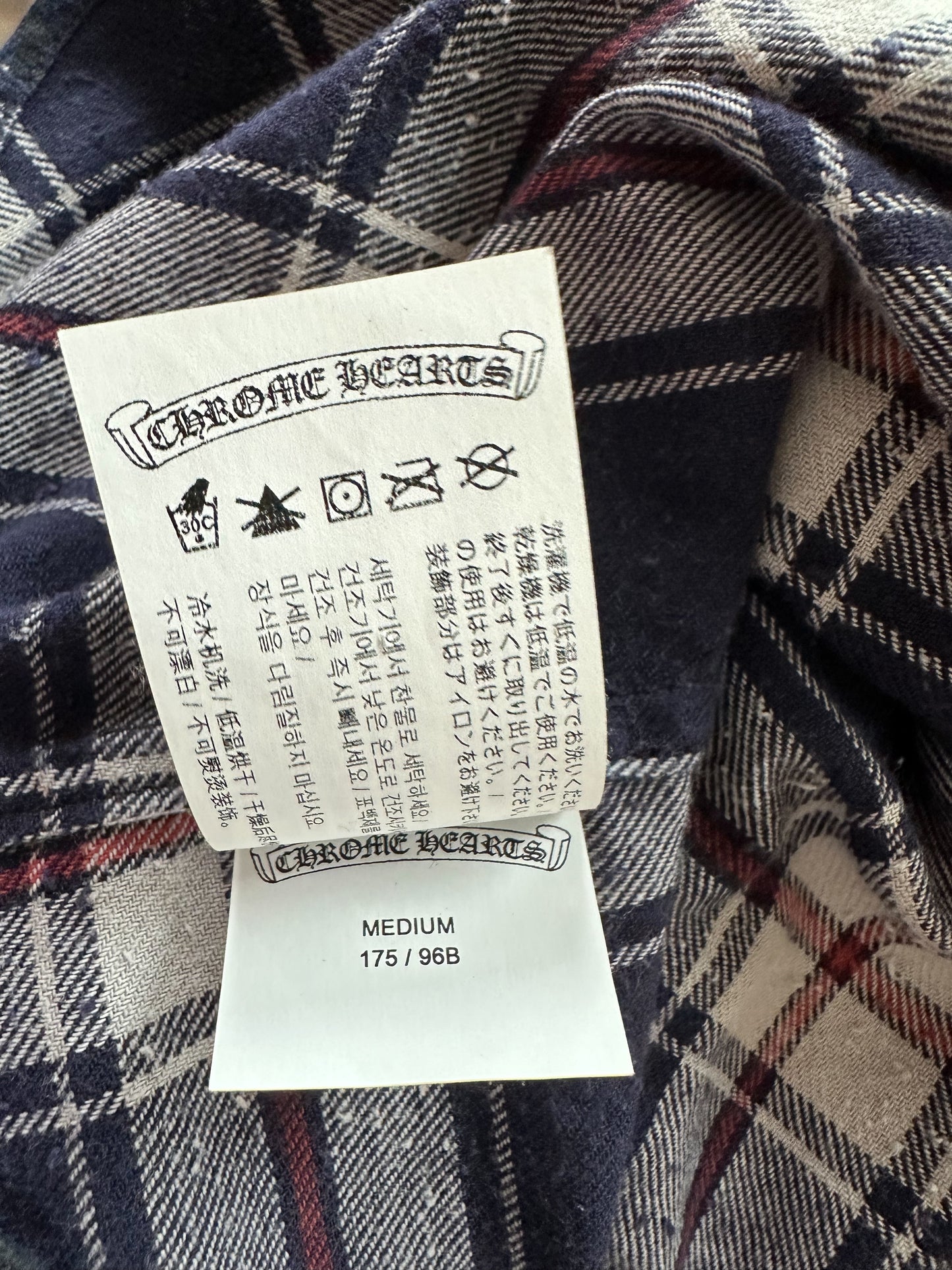 Chrome Hearts Blue Cross Patch Jacquard Button Up Shirt