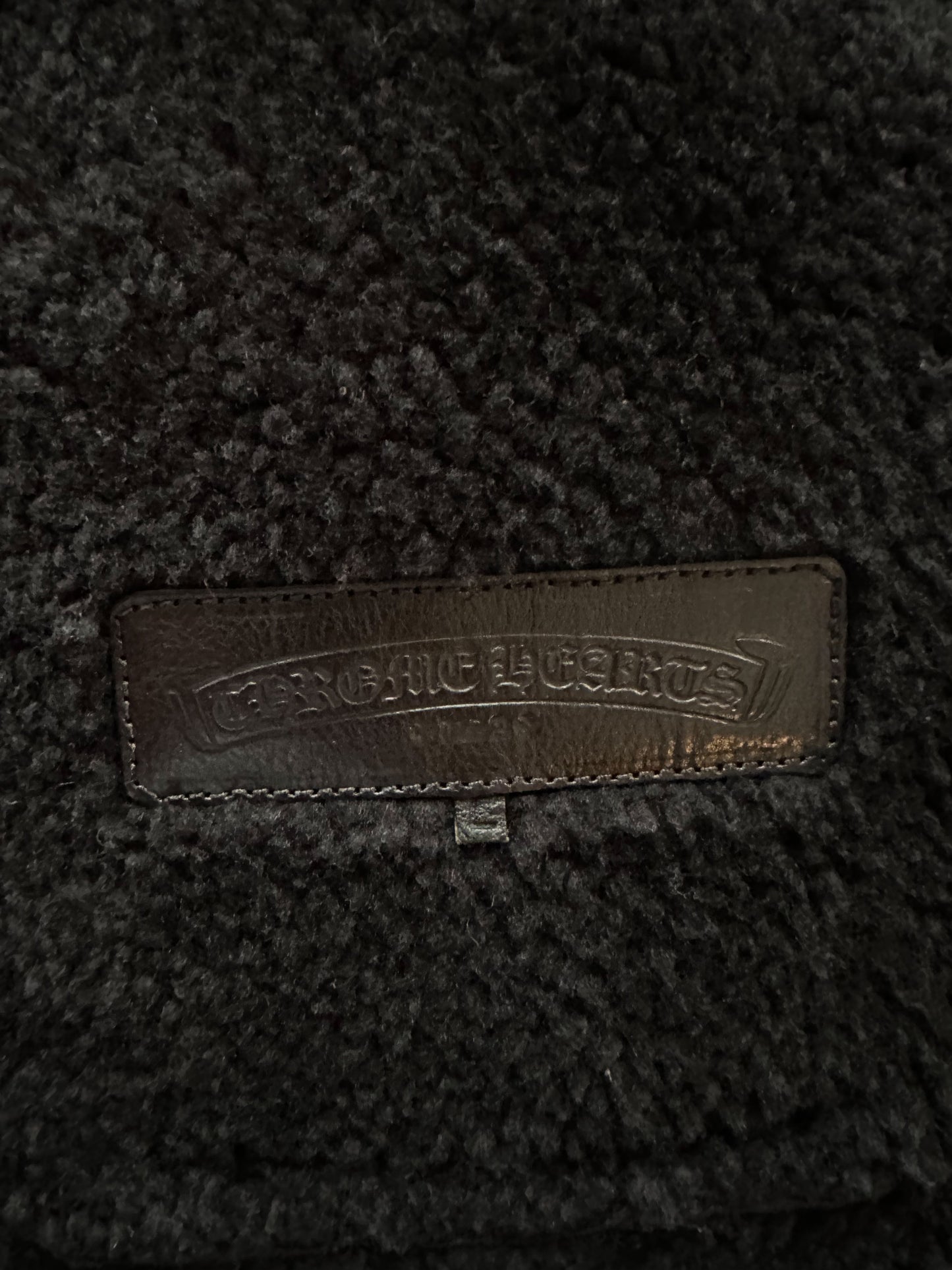 Chrome Hearts Black Shearling Biker Jacket
