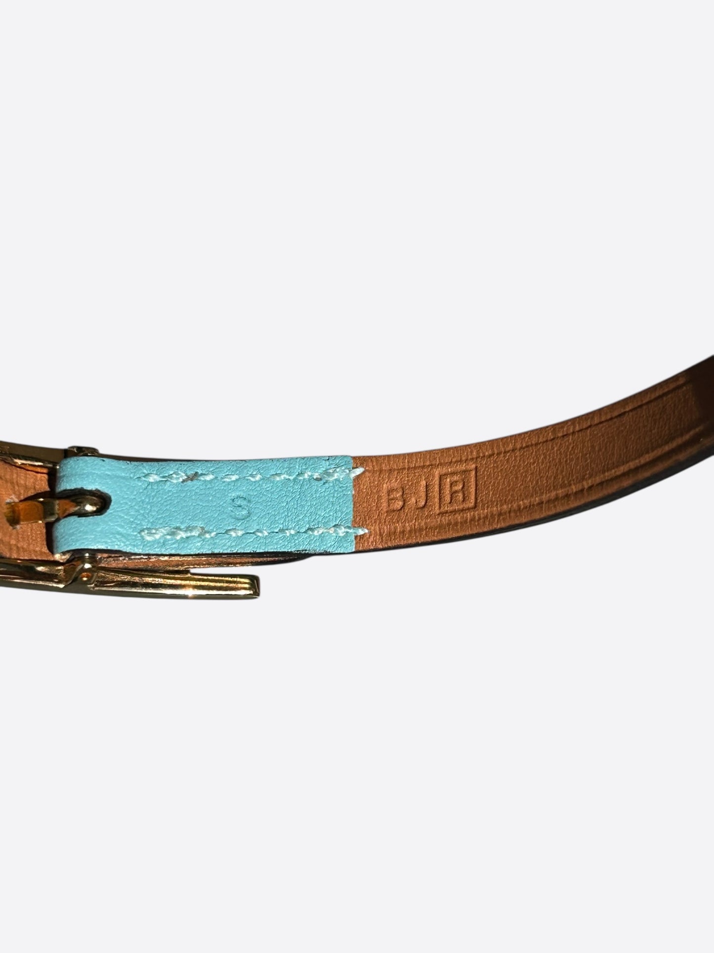 Hermes Turquoise Swift & Gold Hardware Behapi Double Tour Bracelet