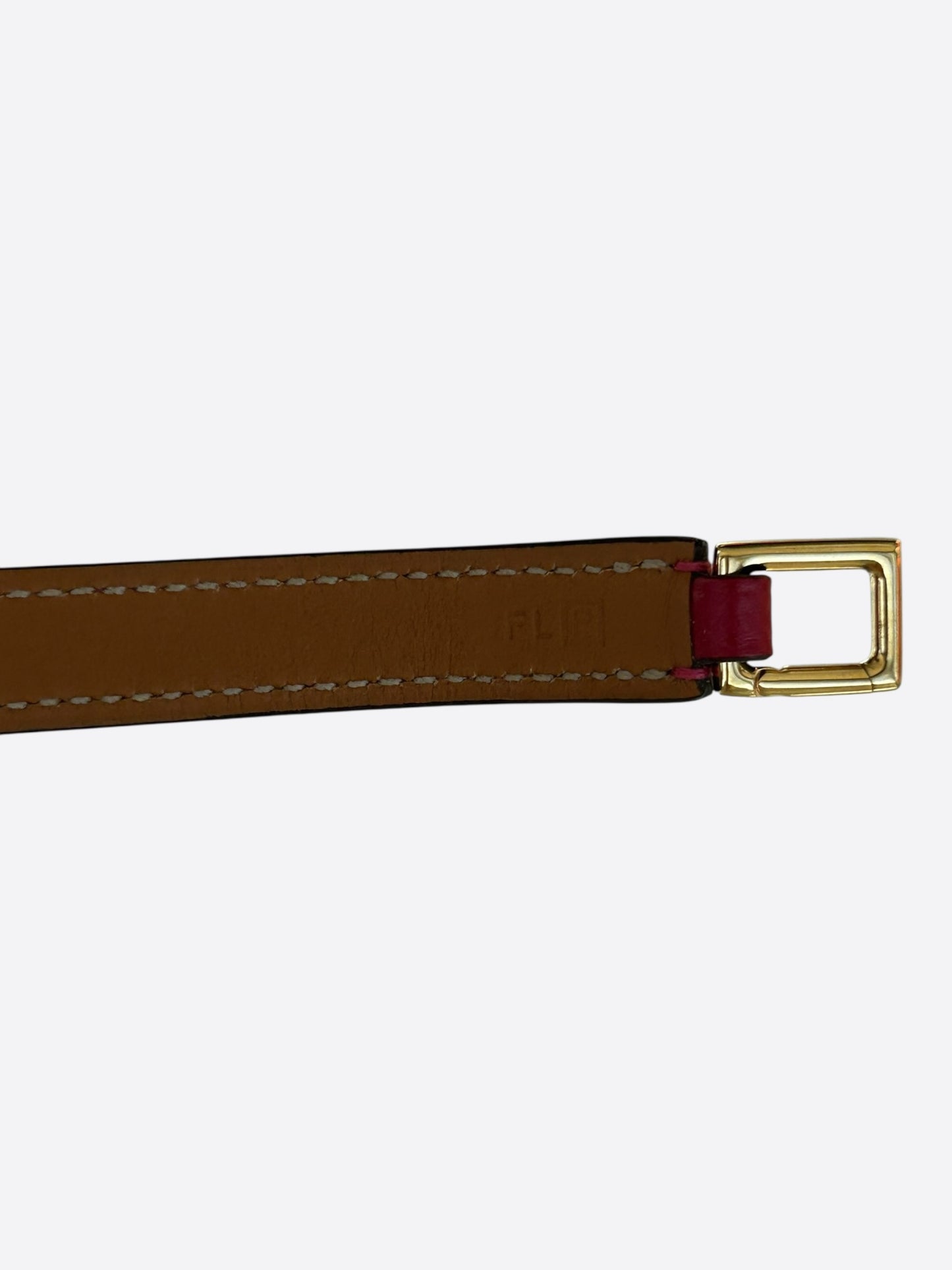 Hermes Pink Epsom & Gold Hardware Rivale Double Tour Bracelet