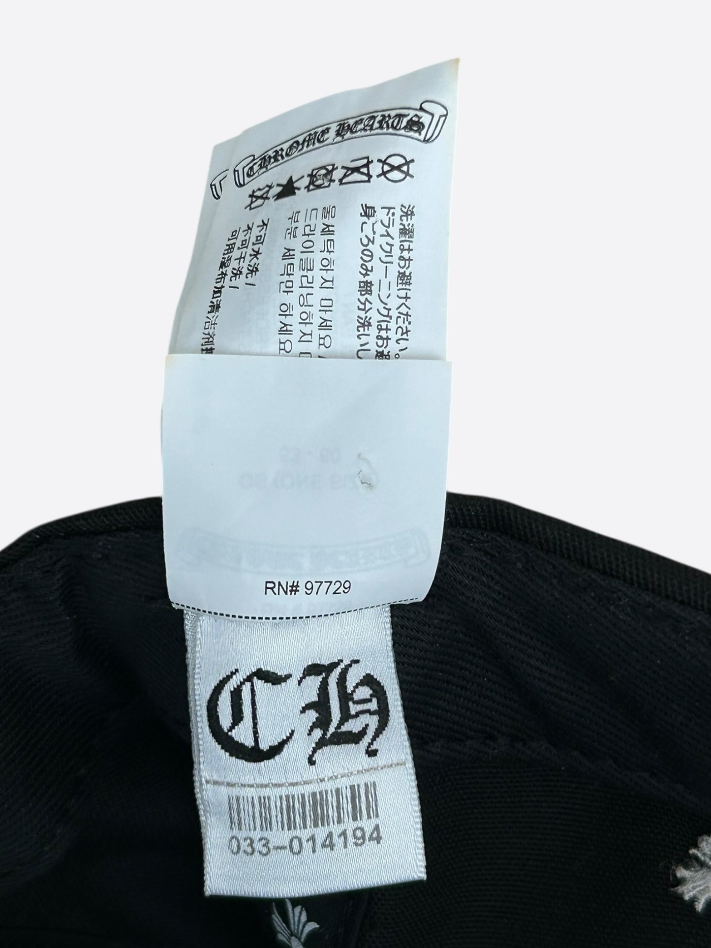 Chrome Hearts Black & White Embroidered CH Logo Hat