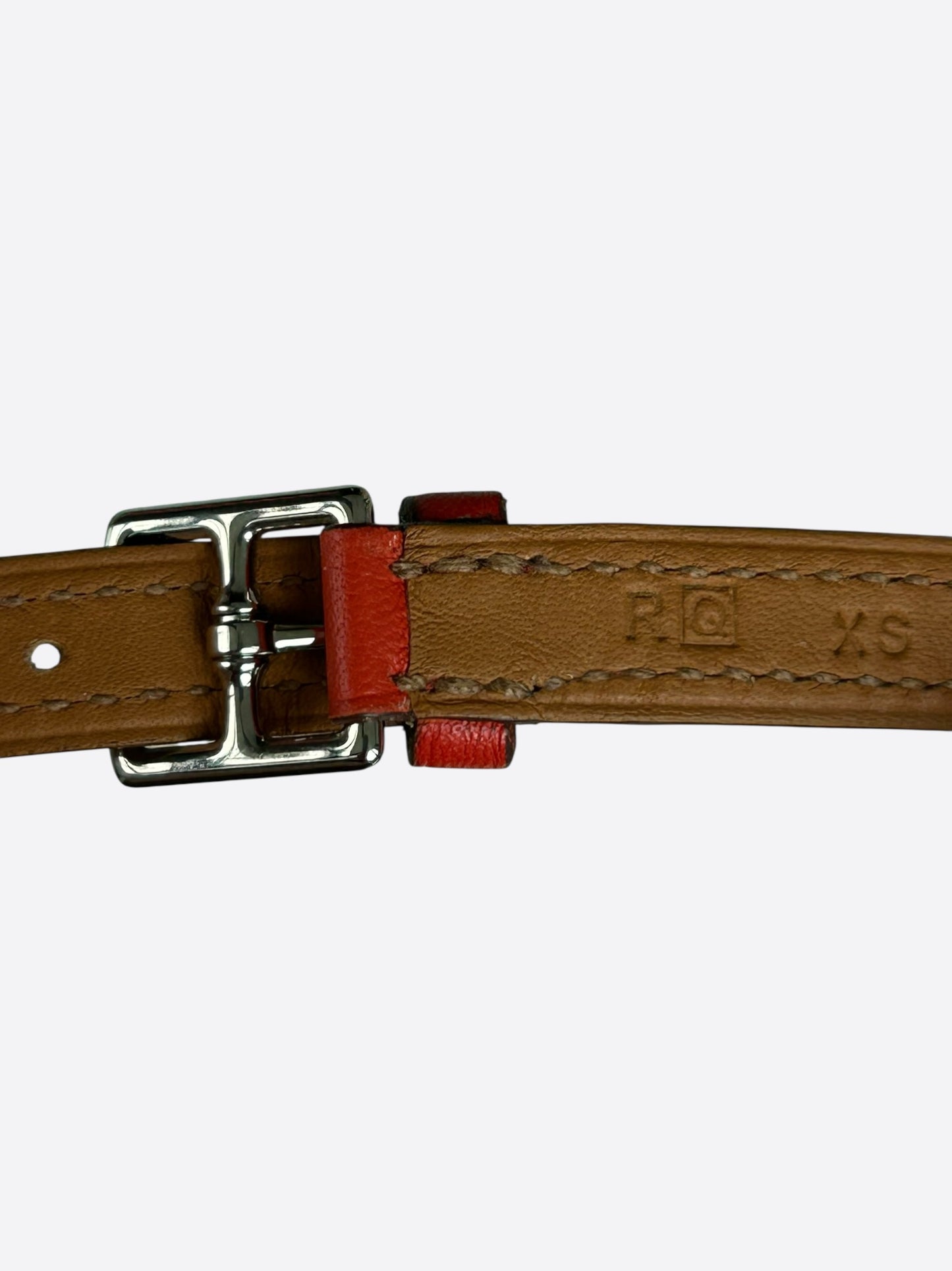 Hermes Red Swift & Palladium Hardware Etriviere Double Tour Bracelet