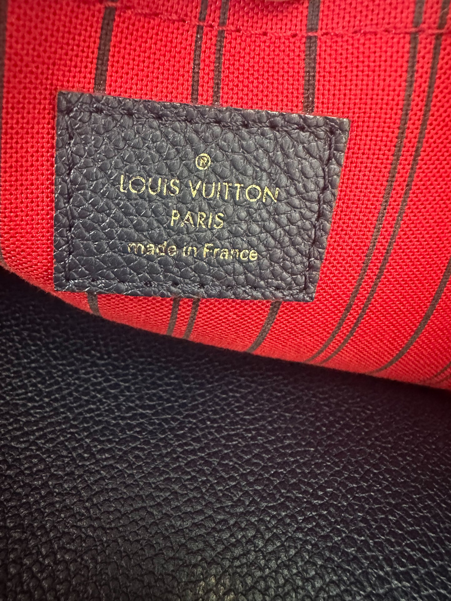 Louis Vuitton Navy & Red Monogram Empreinte Montaigne MM