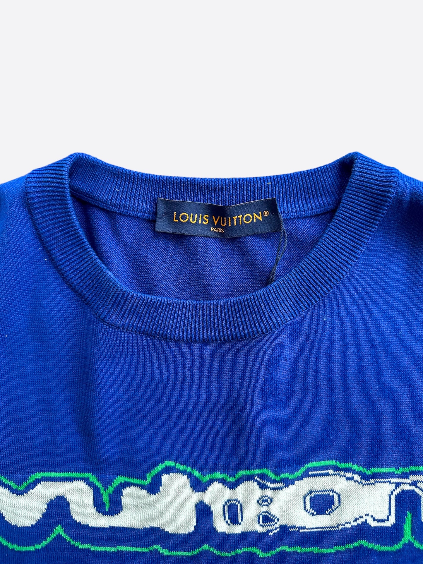 Louis Vuitton Blue & White Since 1854 Intarsia T-Shirt