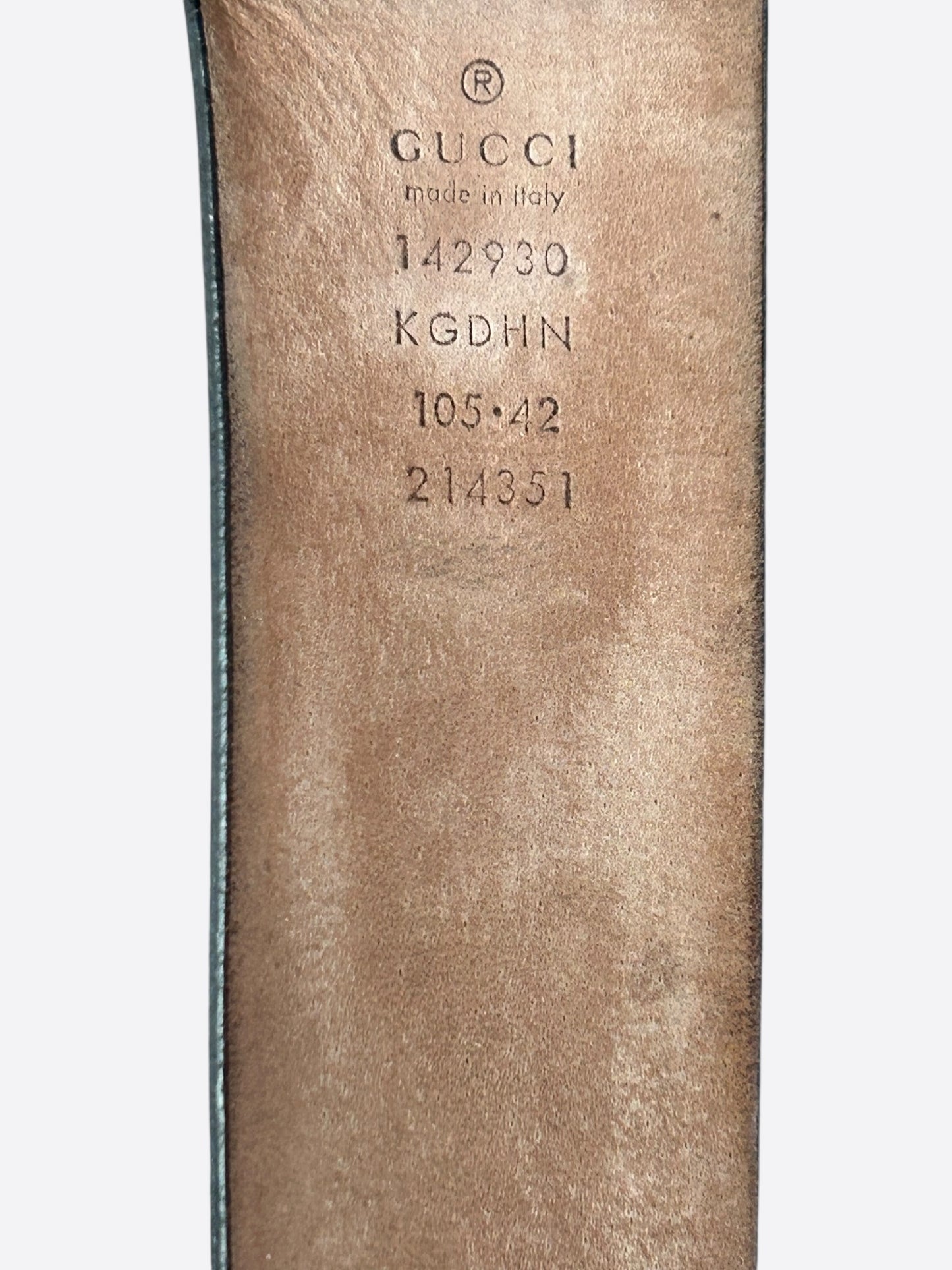 Gucci Grey & Silver GG Buckle Monogram Belt