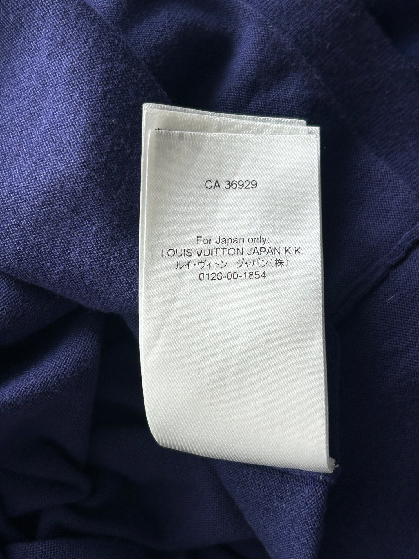 Louis Vuitton Blue & White Script Logo Intarsia T-Shirt