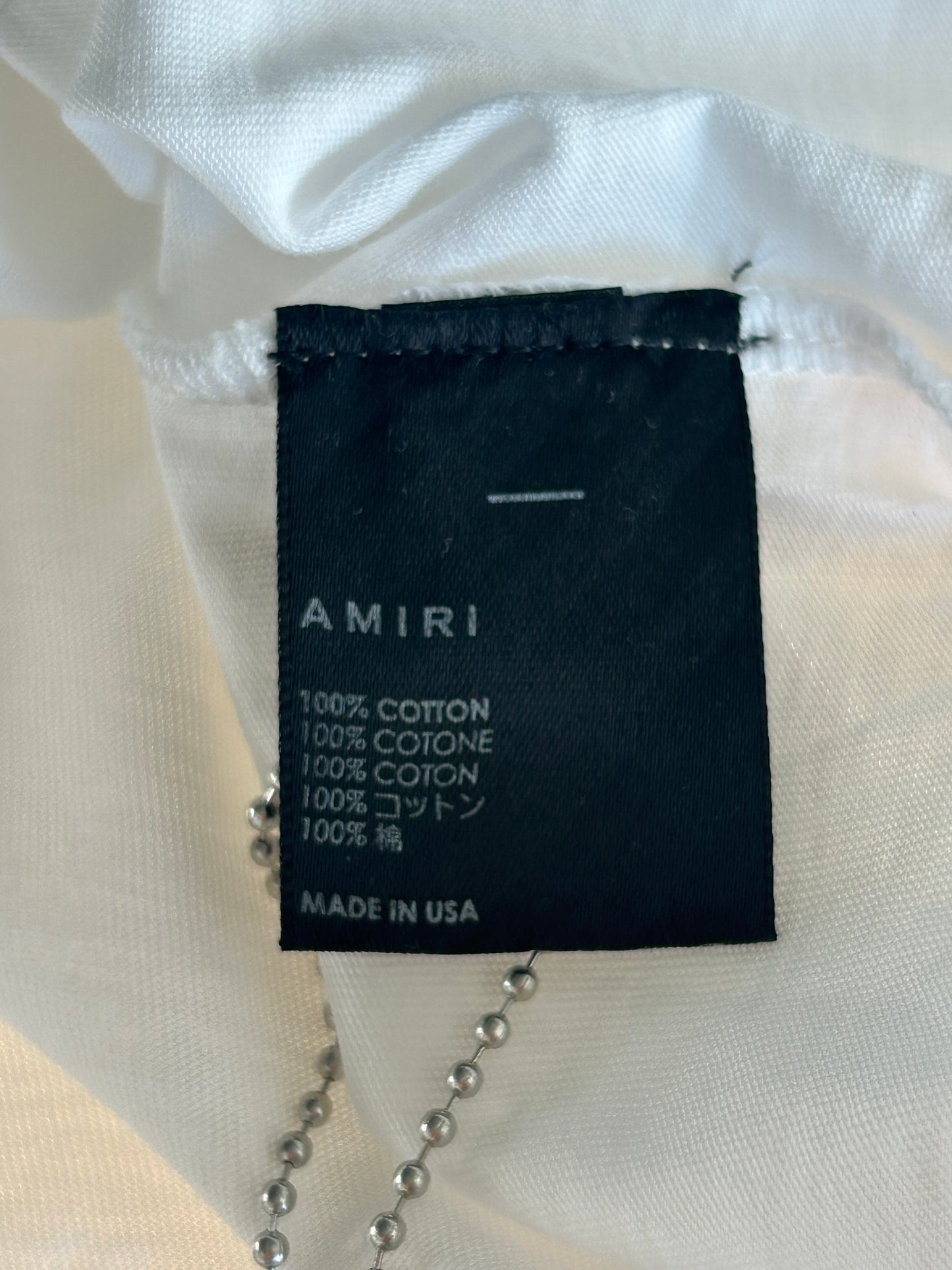 Amiri White & Blue Dragon Logo T-Shirt
