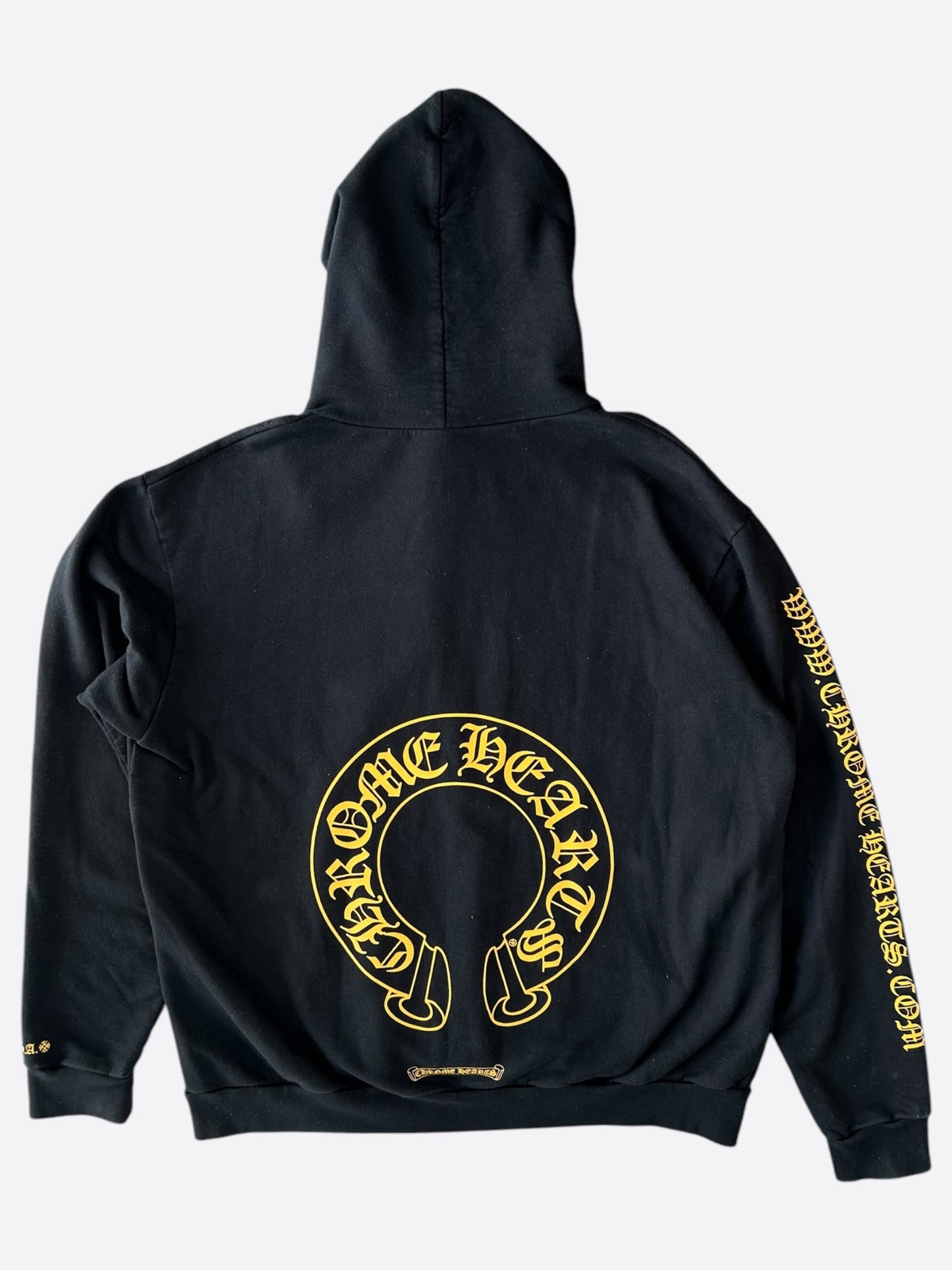 Chrome Hearts Black & Yellow Online Exclusive Horseshoe Logo Hoodie