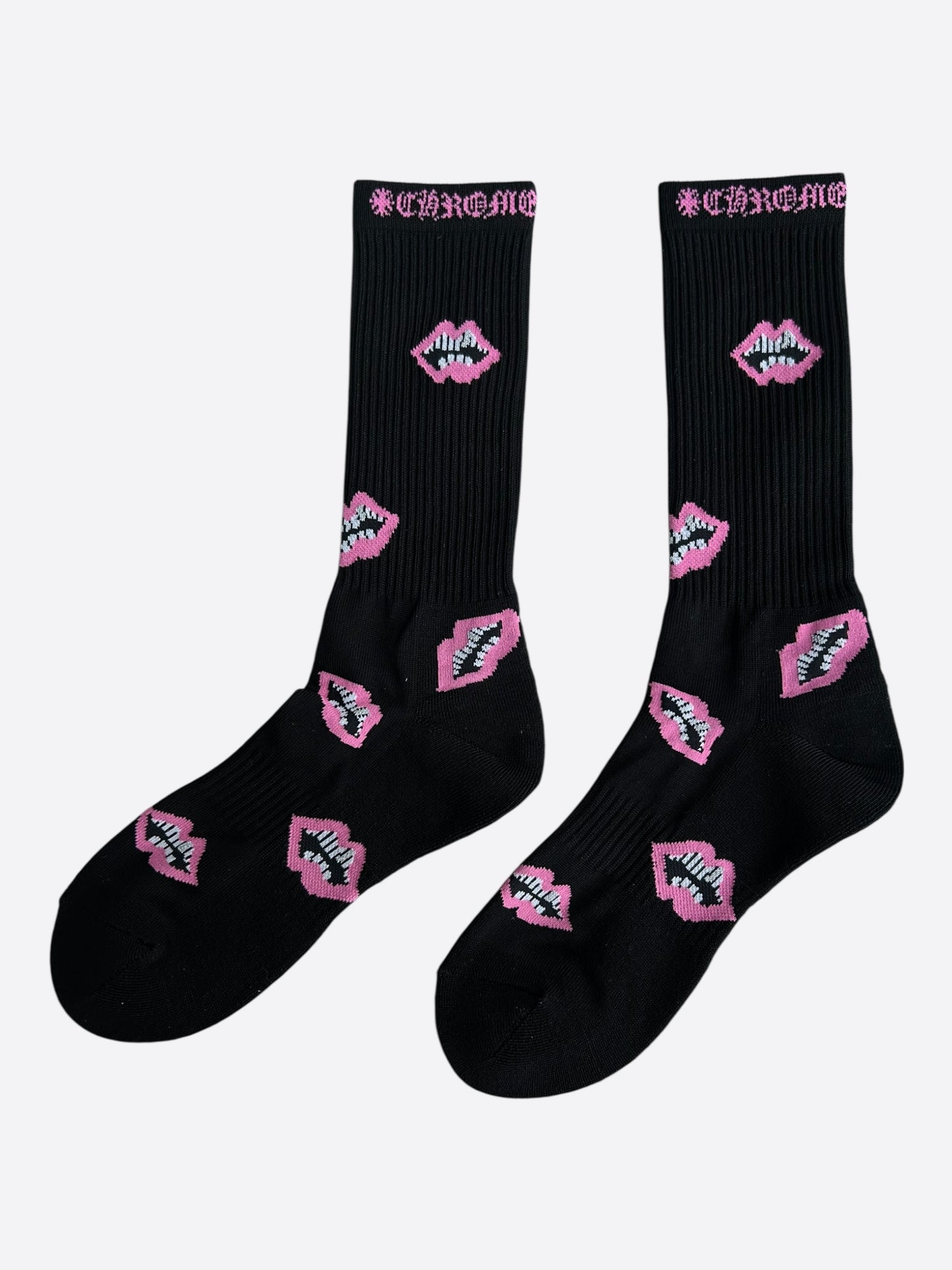 Chrome Hearts Matty Boy Black & Pink Chomper Socks