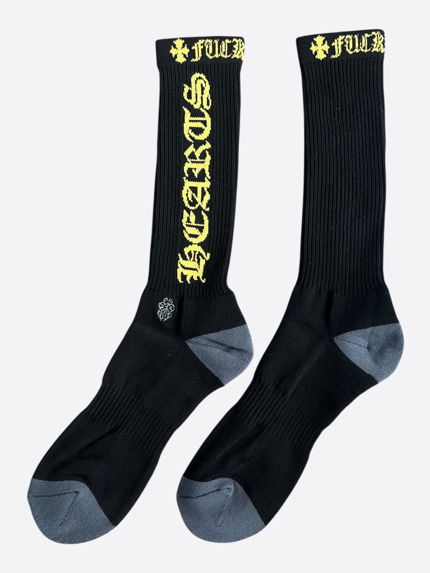 Chrome Hearts Black & Yellow Script Logo Socks