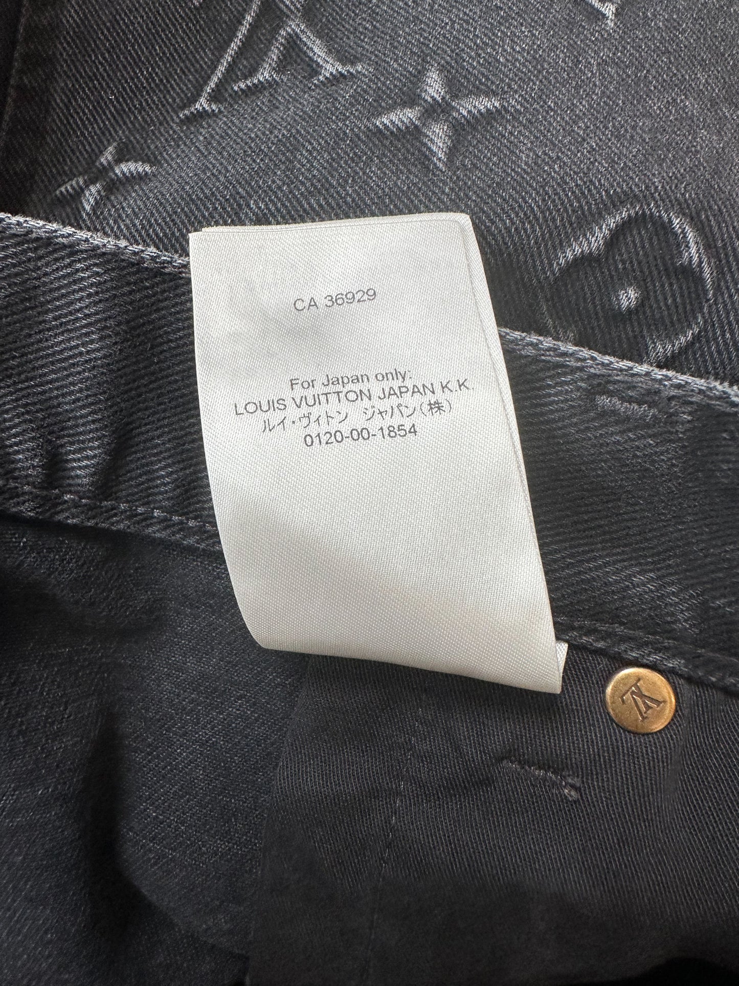 Louis Vuitton Washed Black Monogram Carpenter Shorts