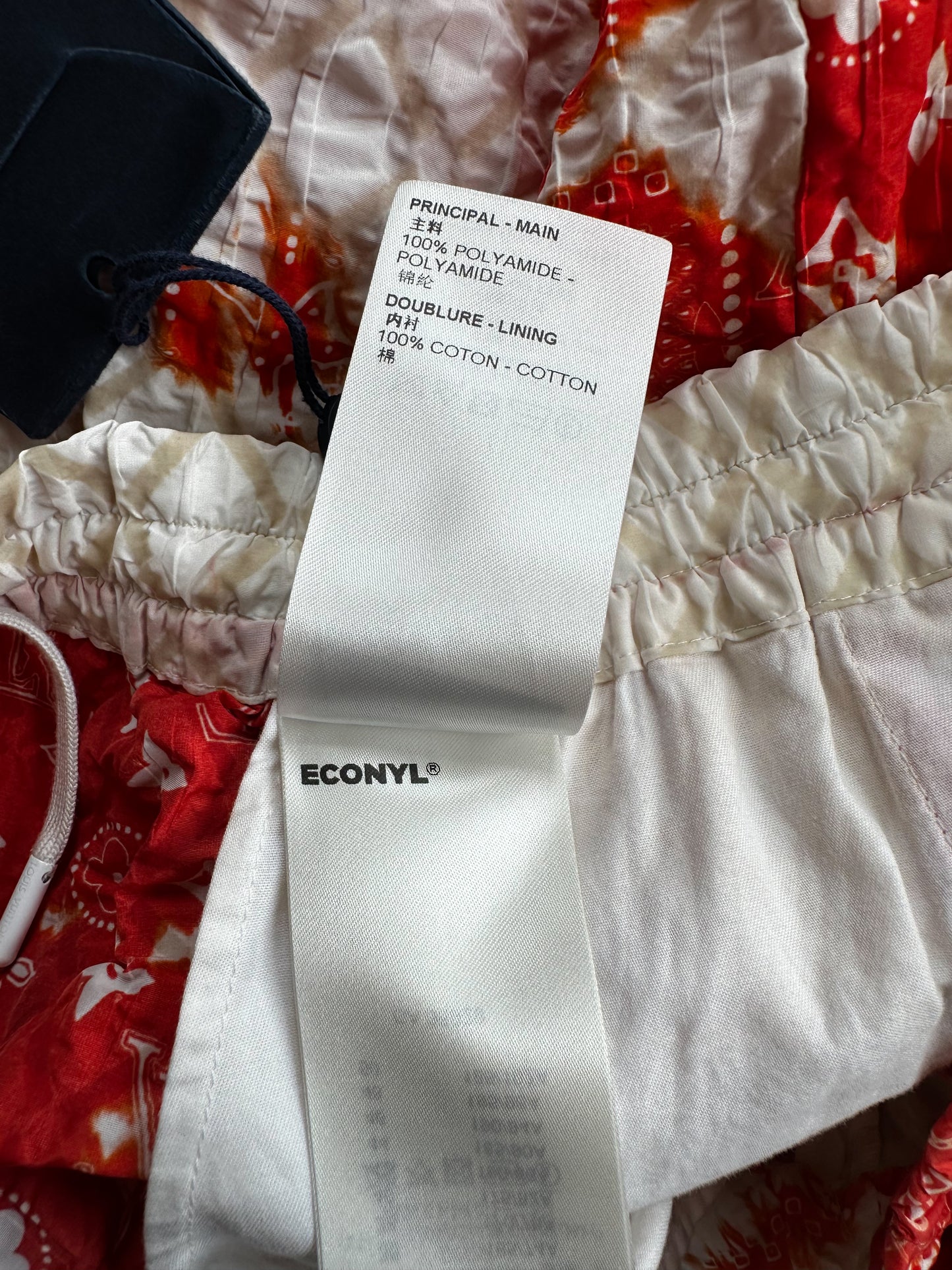 Louis Vuitton Orange Bandana Bleached Track Shorts