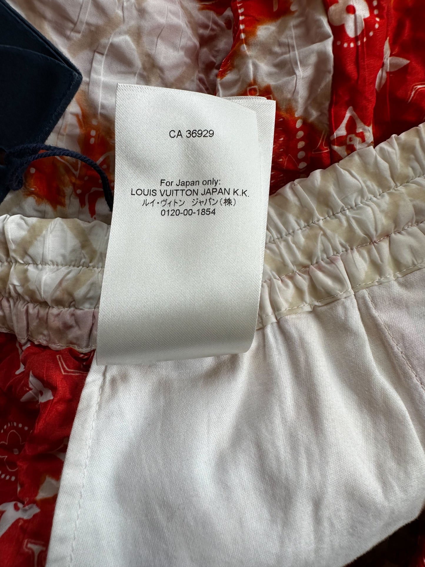 Louis Vuitton Orange Bandana Bleached Track Shorts