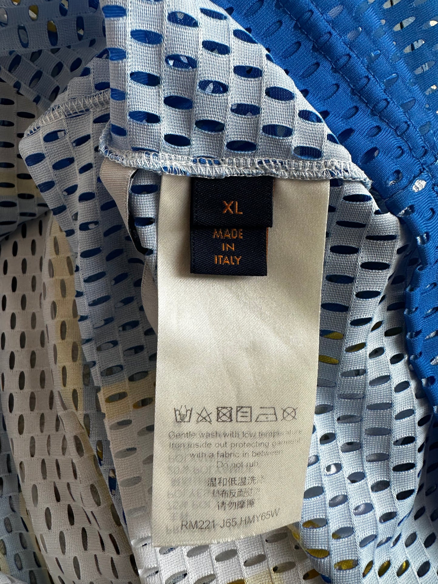 Louis Vuitton Blue & Yellow Mesh Football Jersey