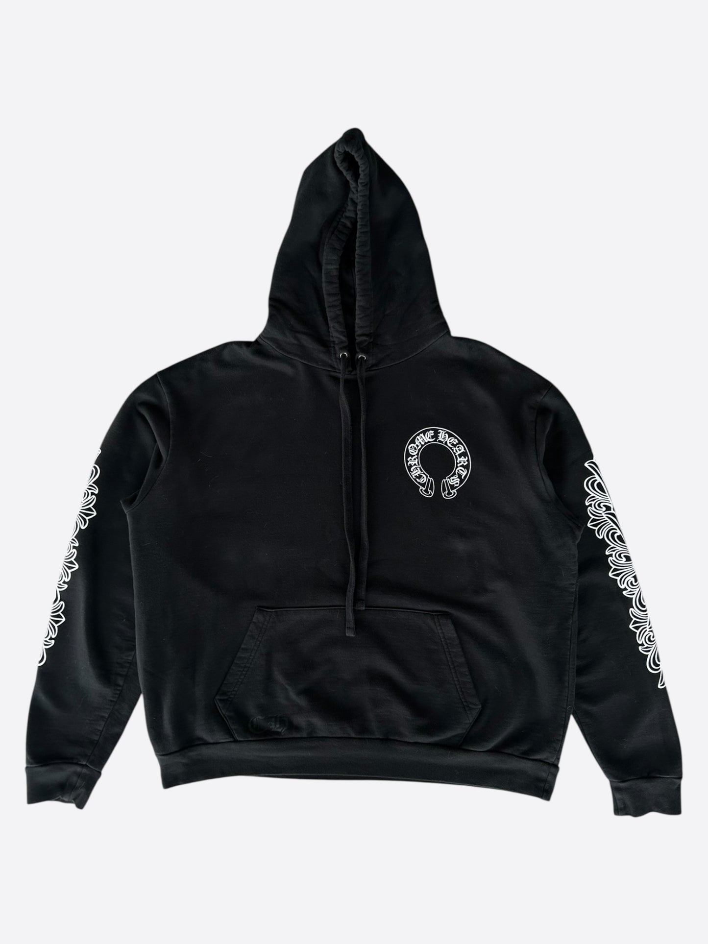 Chrome Hearts Black & White Horseshoe Logo Hoodie