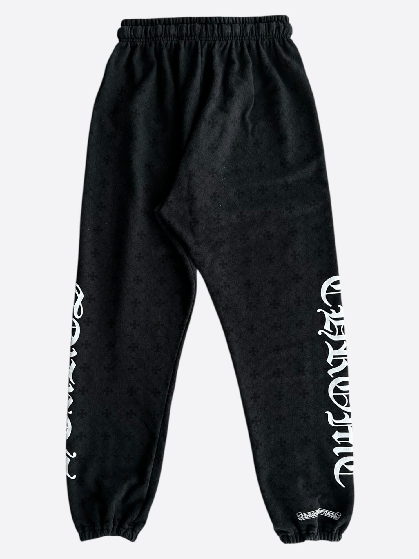 Chrome Hearts Black & White Horseshoe Logo Cross Jacquard Sweatpants