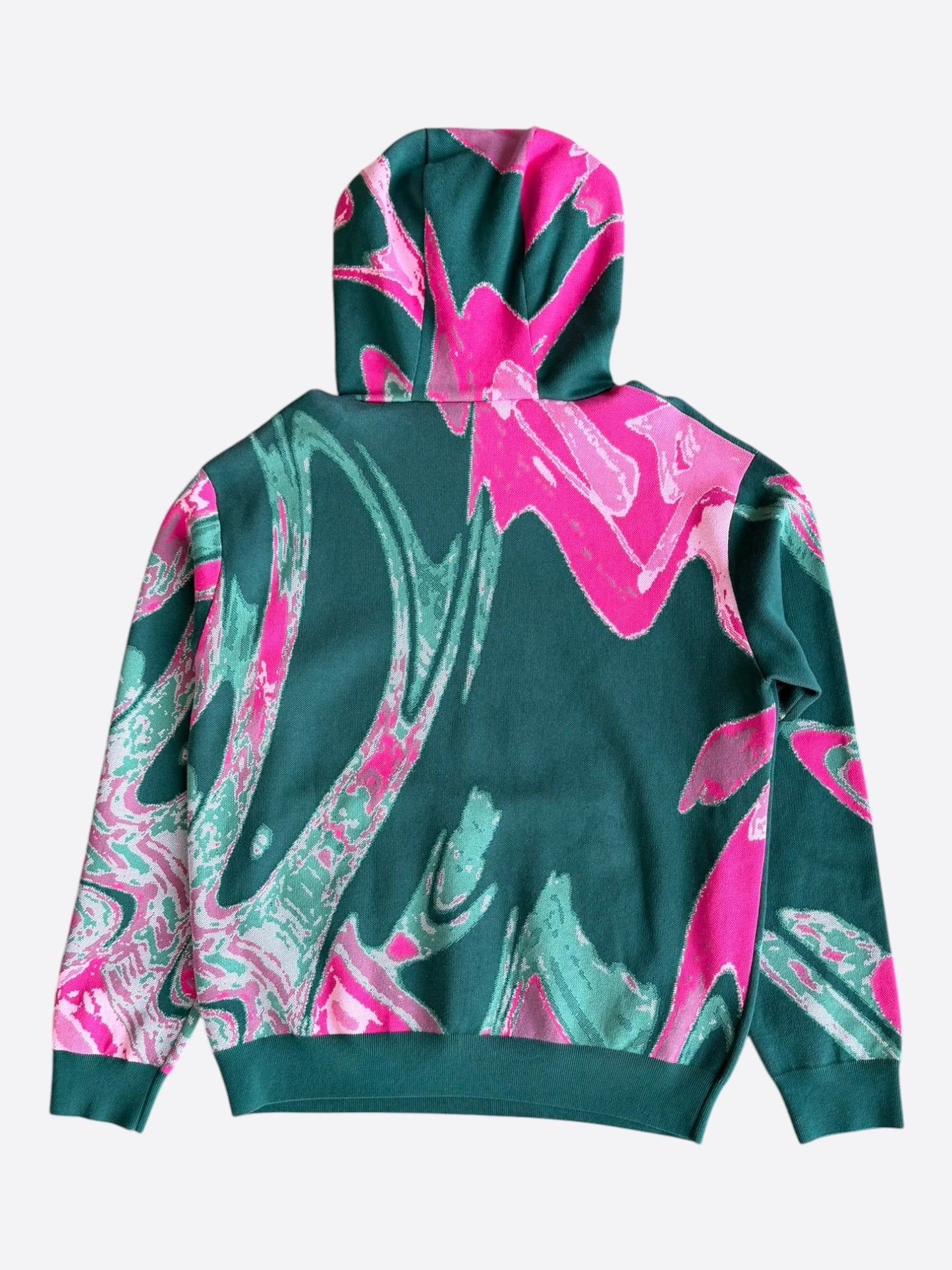 Louis Vuitton Green & Pink Logo Knitted Hoodie