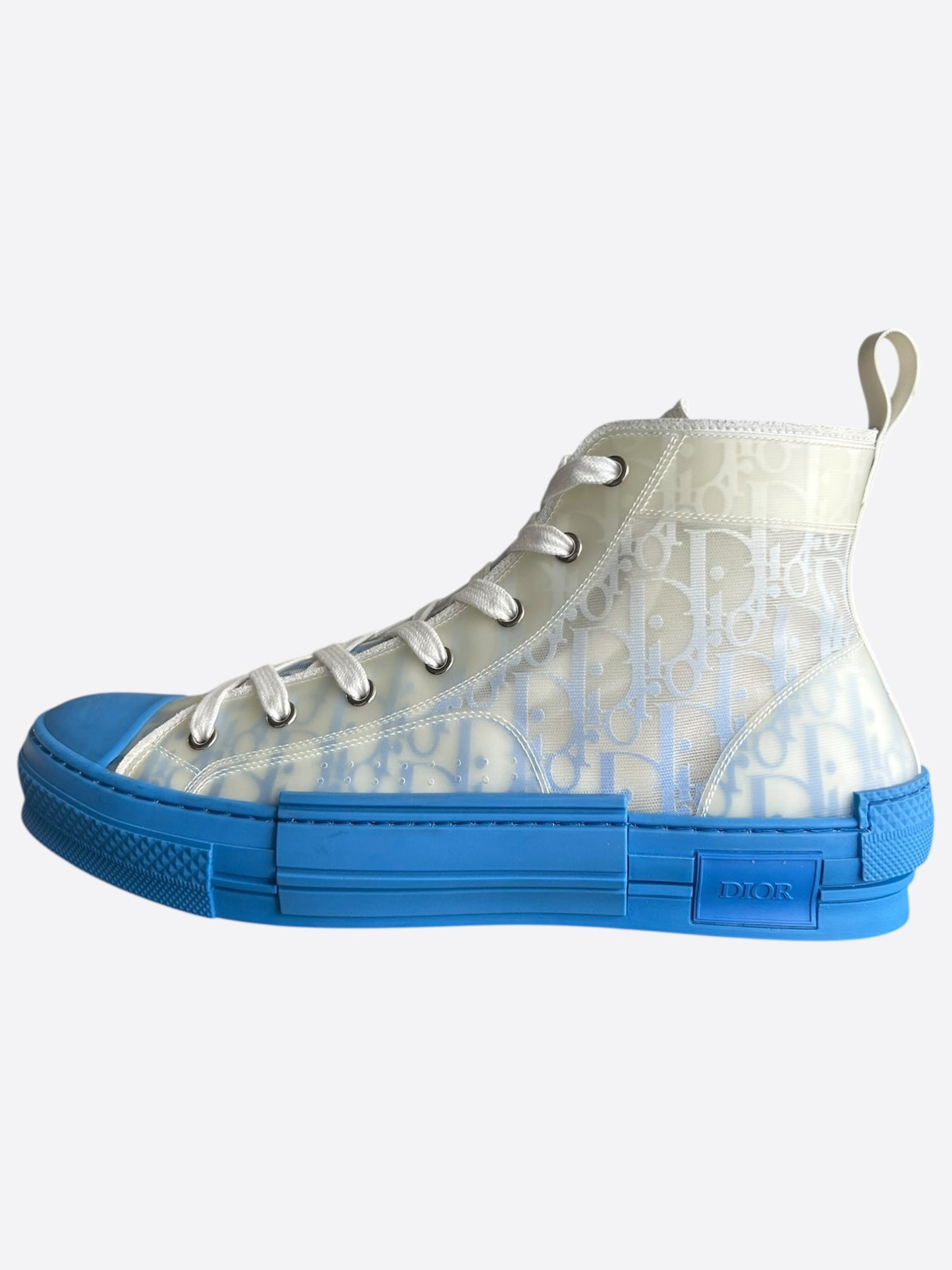 Dior Blue & White Oblique Hightop B23 Sneakers