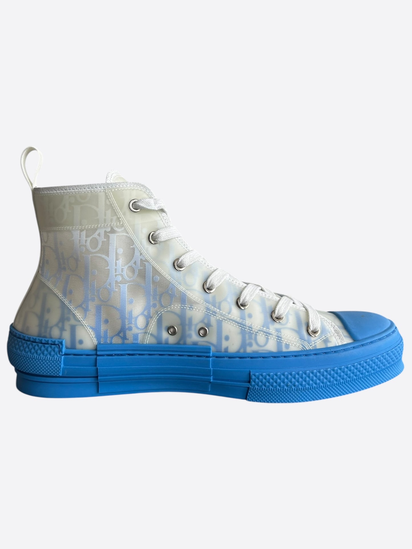 Dior Blue & White Oblique Hightop B23 Sneakers