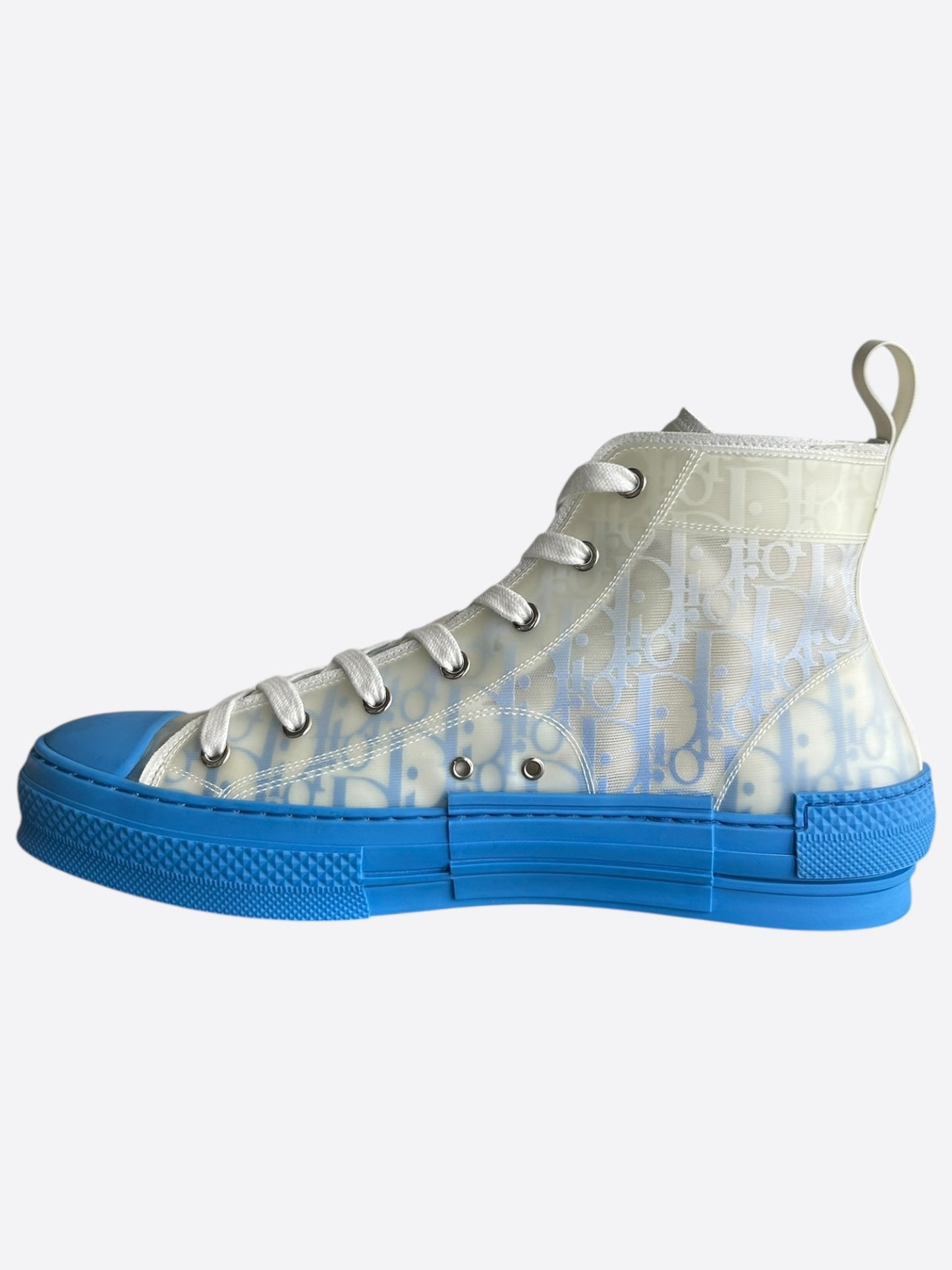 Dior Blue & White Oblique Hightop B23 Sneakers