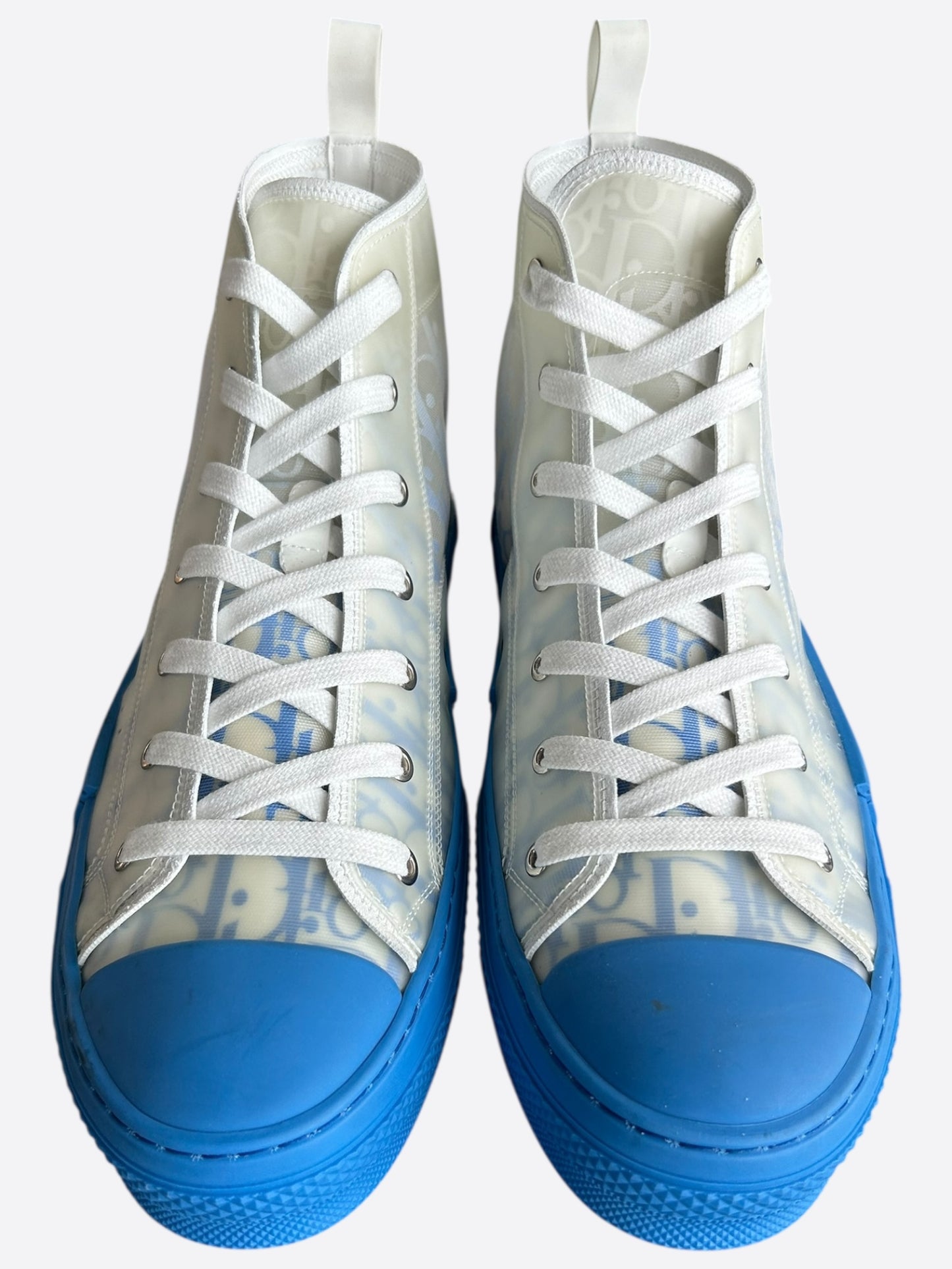Dior Blue & White Oblique Hightop B23 Sneakers