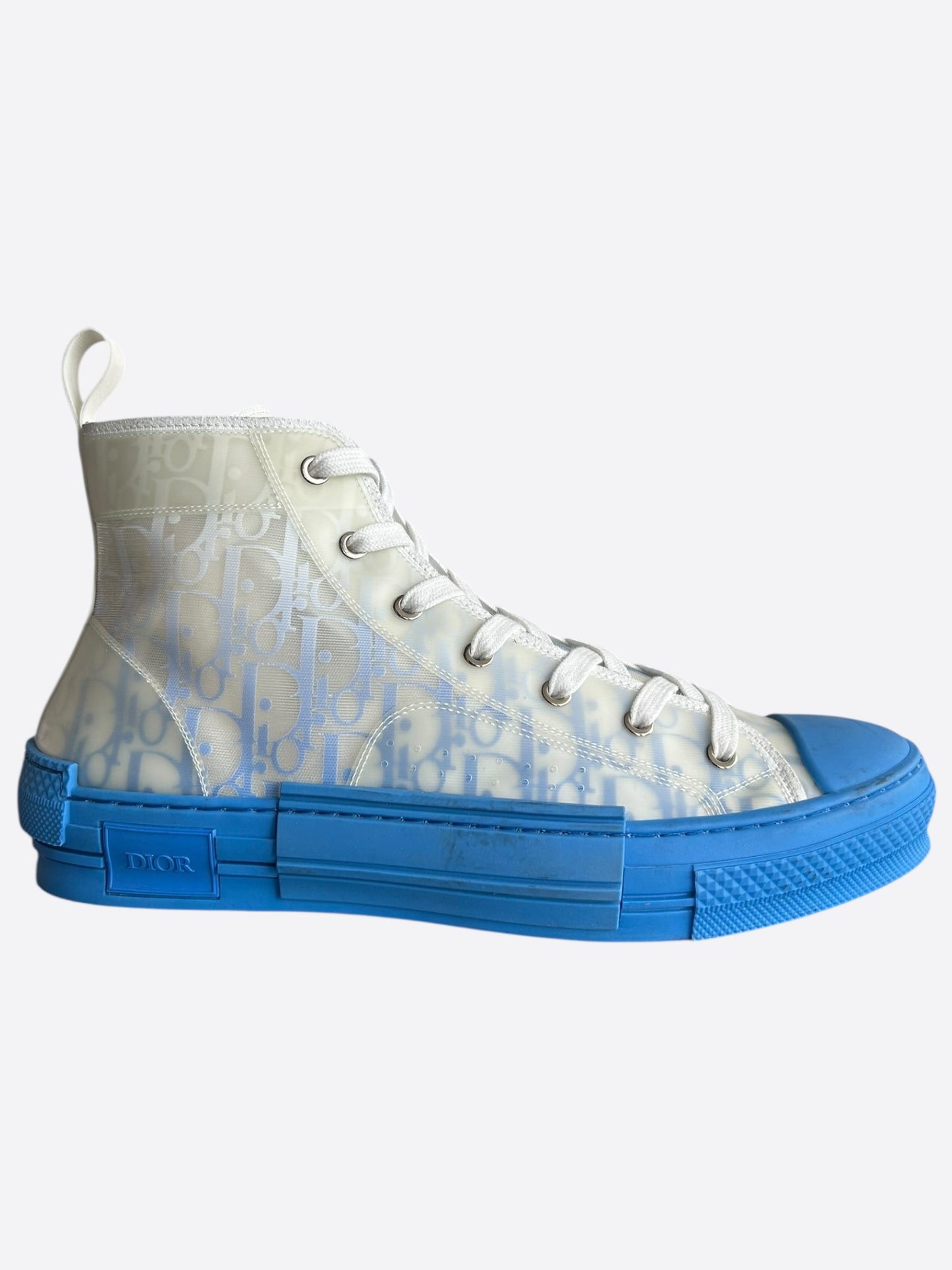 Dior Blue & White Oblique Hightop B23 Sneakers
