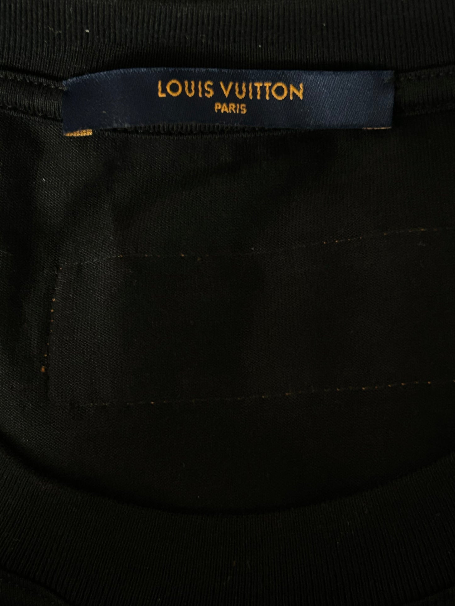 Louis Vuitton Black & White Frequency Logo Embroidered T-Shirt
