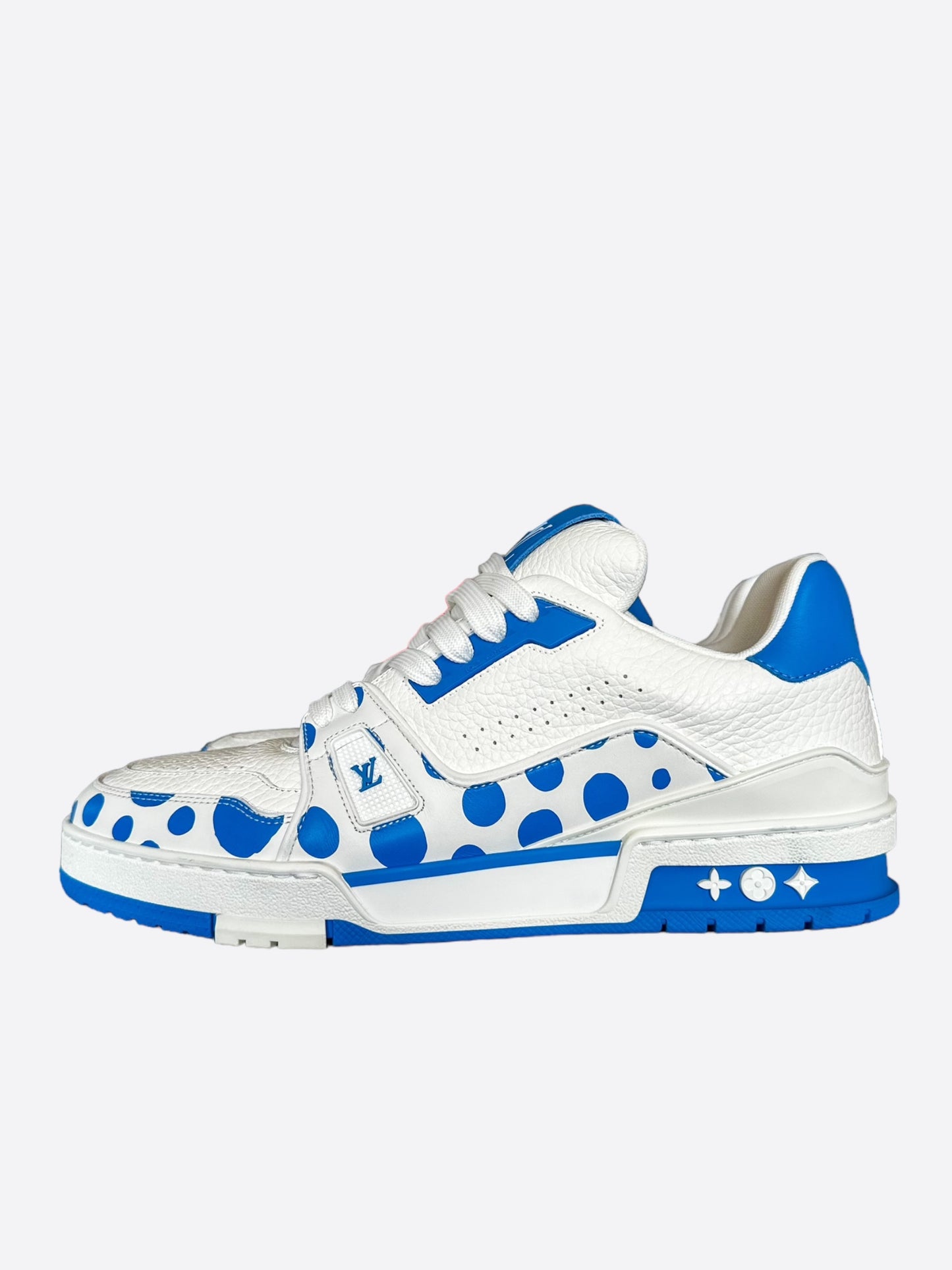 Louis Vuitton Yayoi Kusama White & Blue Polka Dot Trainers