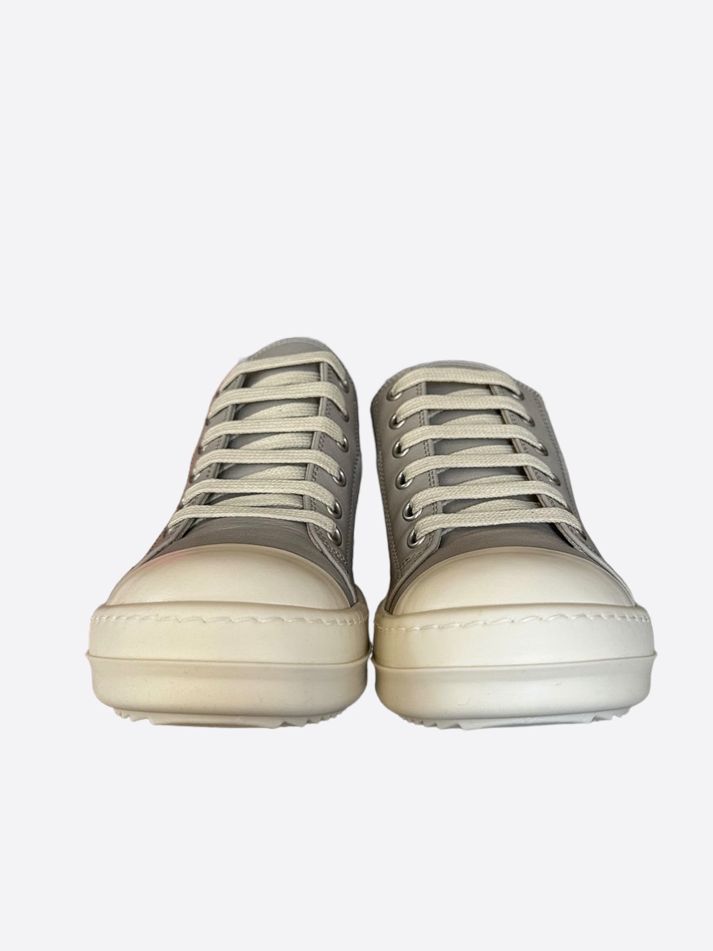 Rick Owens Grey & White Women's Low Top Sneakers