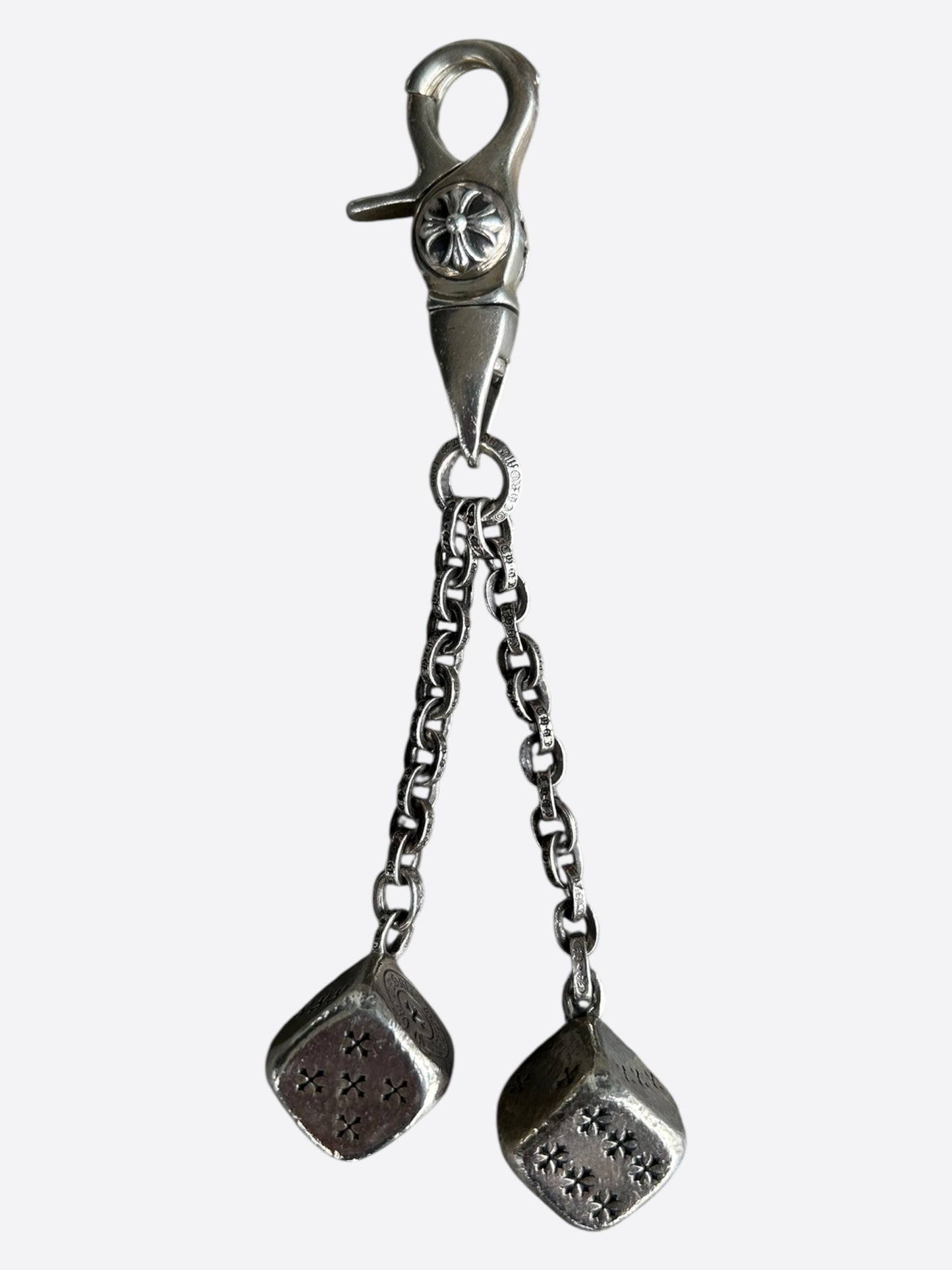 Chrome Hearts Silver Dice Keychain