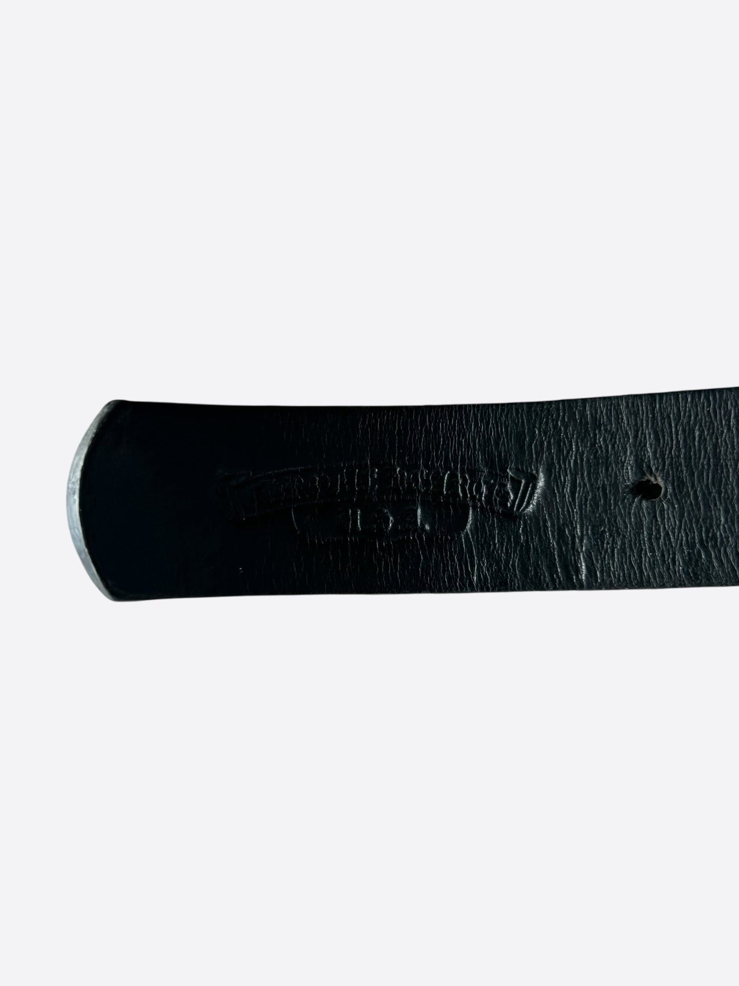 Chrome Hearts Black & Silver Dagger Logo Studded Gunslinger Belt